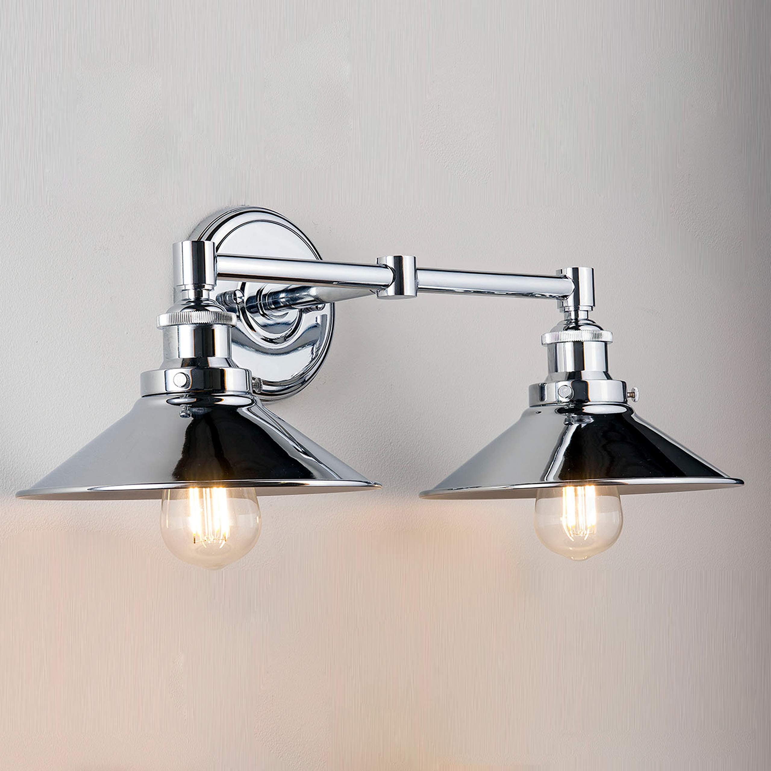 Linea Di Liara Andante 2 Light Bathroom Vanity Light Industrial Polished Chrome Bathroom Light Fixtures Above Mirror Bathroom Li