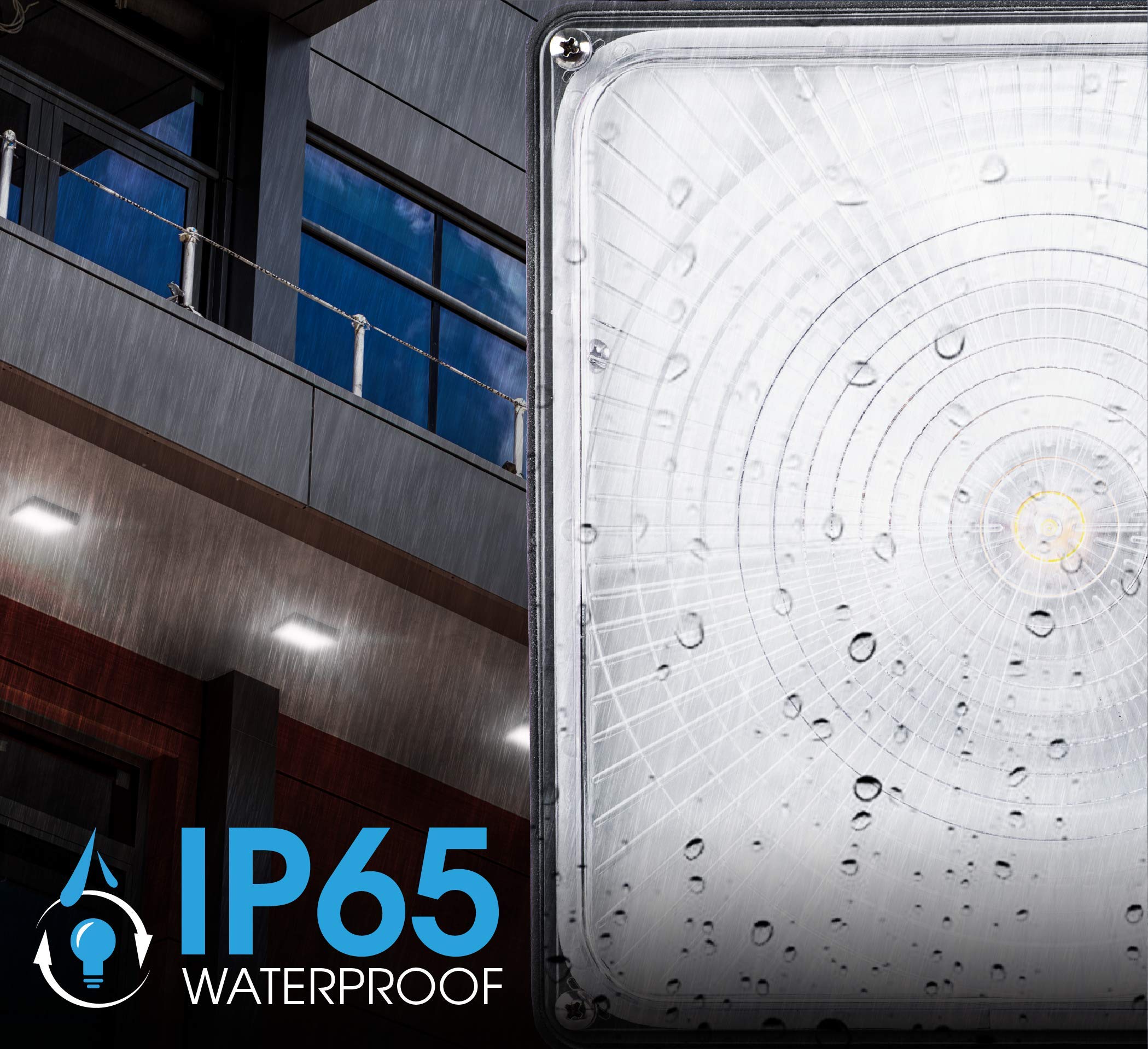 Parmida LED Canopy Light, 70W Dimmable, IP65 Waterproof, 9.6in x 9.6in, Bronze, Model PLED-CNP70W5K-
