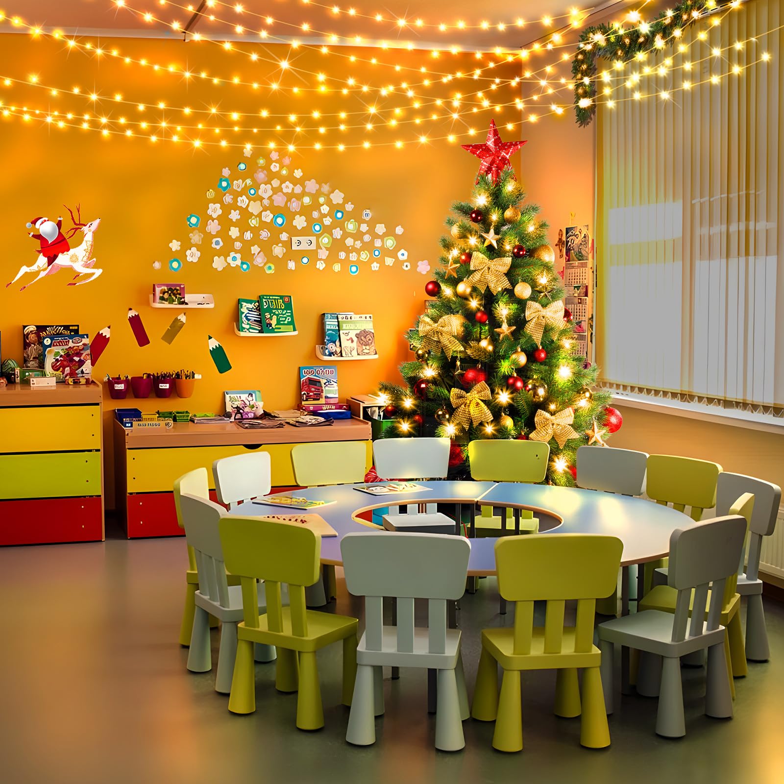 KNONEW Christmas String Lights, 60FT 180LED, Waterproof, 8 Lighting Modes, Timer, Warm White, Model 68KN-168LIG-NIU