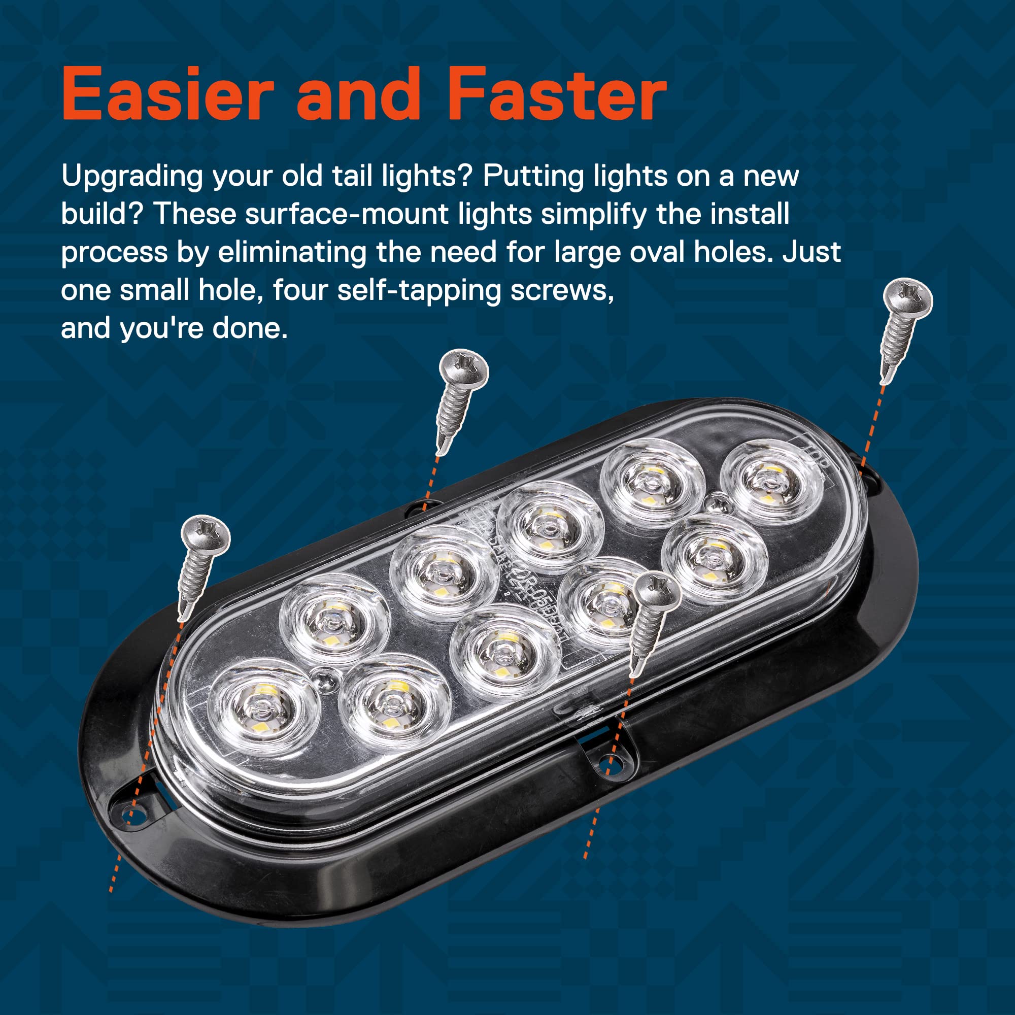 True Mods 2Pc 6 Inch White Oval Led Reverse Trailer Tail Light Kit [Dot Fmvss 108] [Sae (2) R] [Surface-Mount] [Ip67 Waterproof] [Reverse Back-Up Signal] Lights For Boat Trailer Rv Trucks