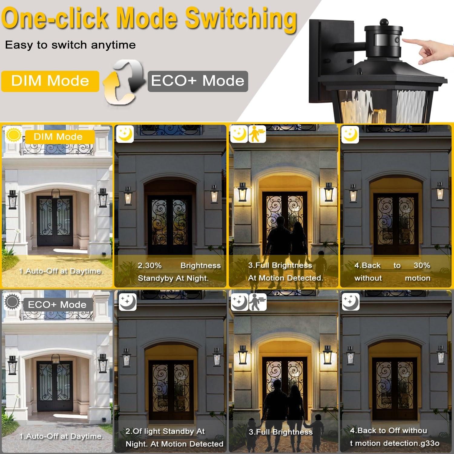 Karuoshirui Dusk To Dawn Outdoor Light,Outdoor House Lights,Front Door Lights, Porch Light,Outdoor House Lights Wall Mount,Exterior Light Fixture,Exterior Wall Lantern,Porch & Patio Lights,Coach Light