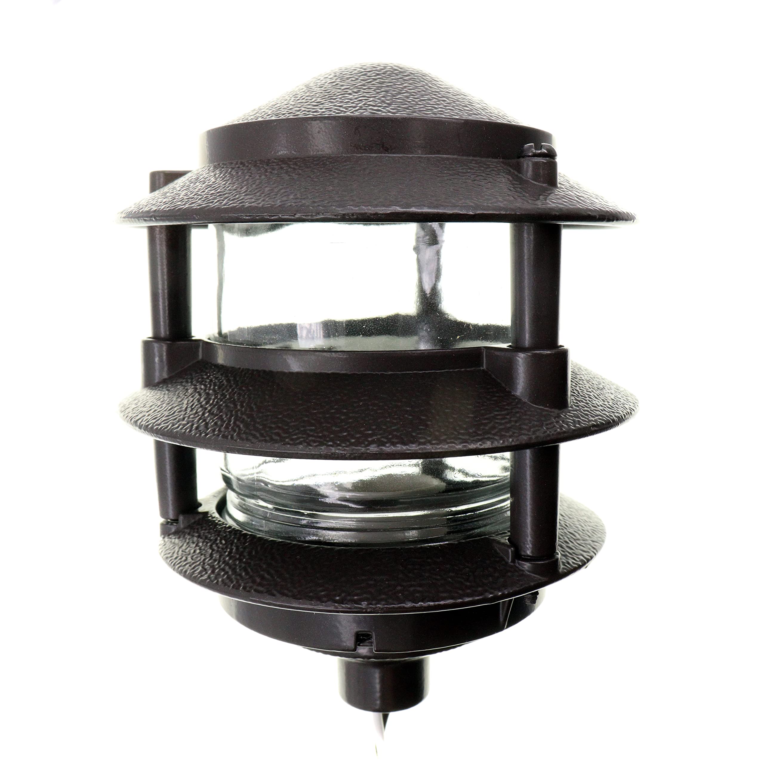 Thomas & Betts K330BR Outdoor Light, 3-Tier Pagoda Design, Glass, Bronze