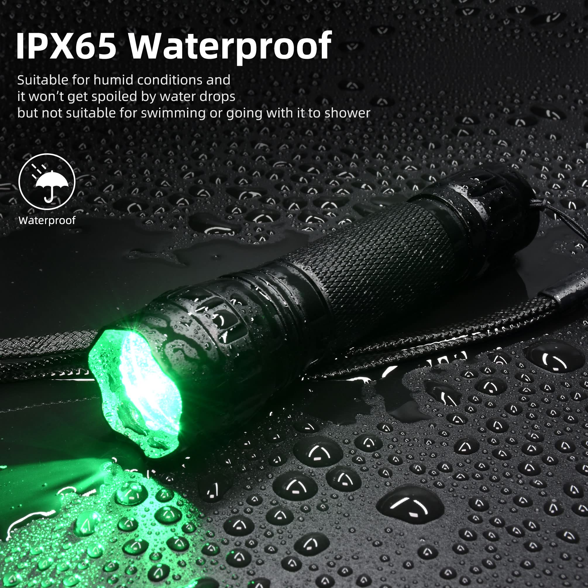 DARKBEAM Tactical LED Green Flashlight, Rechargeable, Pocket Size, Model 501B-S, Aluminum, Ideal for Fishing & Hunting