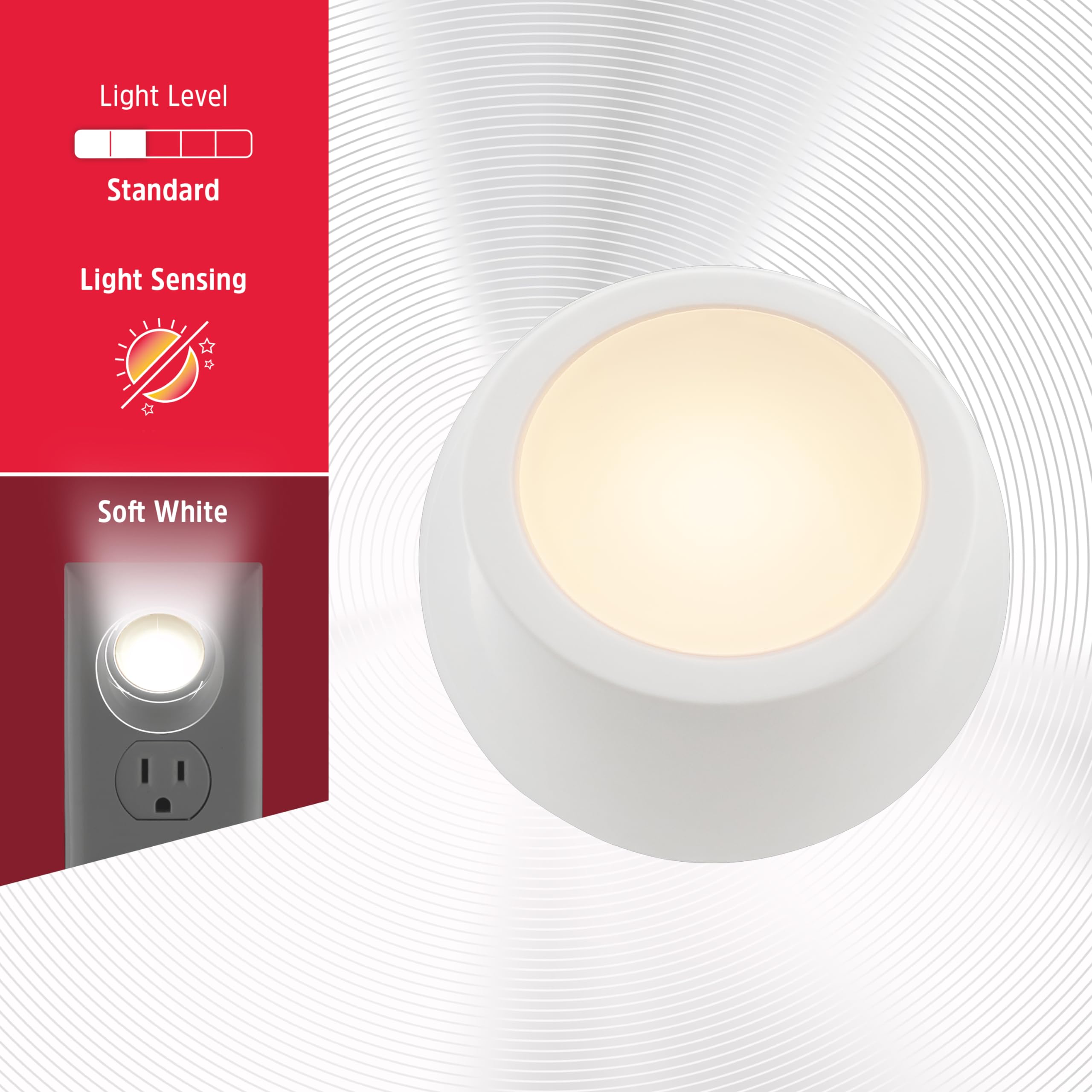 Energizer Rotating Led Night Light, 2 Pack, Plug-In, 360° Rotation, Dusk-To-Dawn Sensor, Home Decor, Ideal For Bedroom, Bathroom, Nursery, Hallway, Kitchen, Staircase, 40293