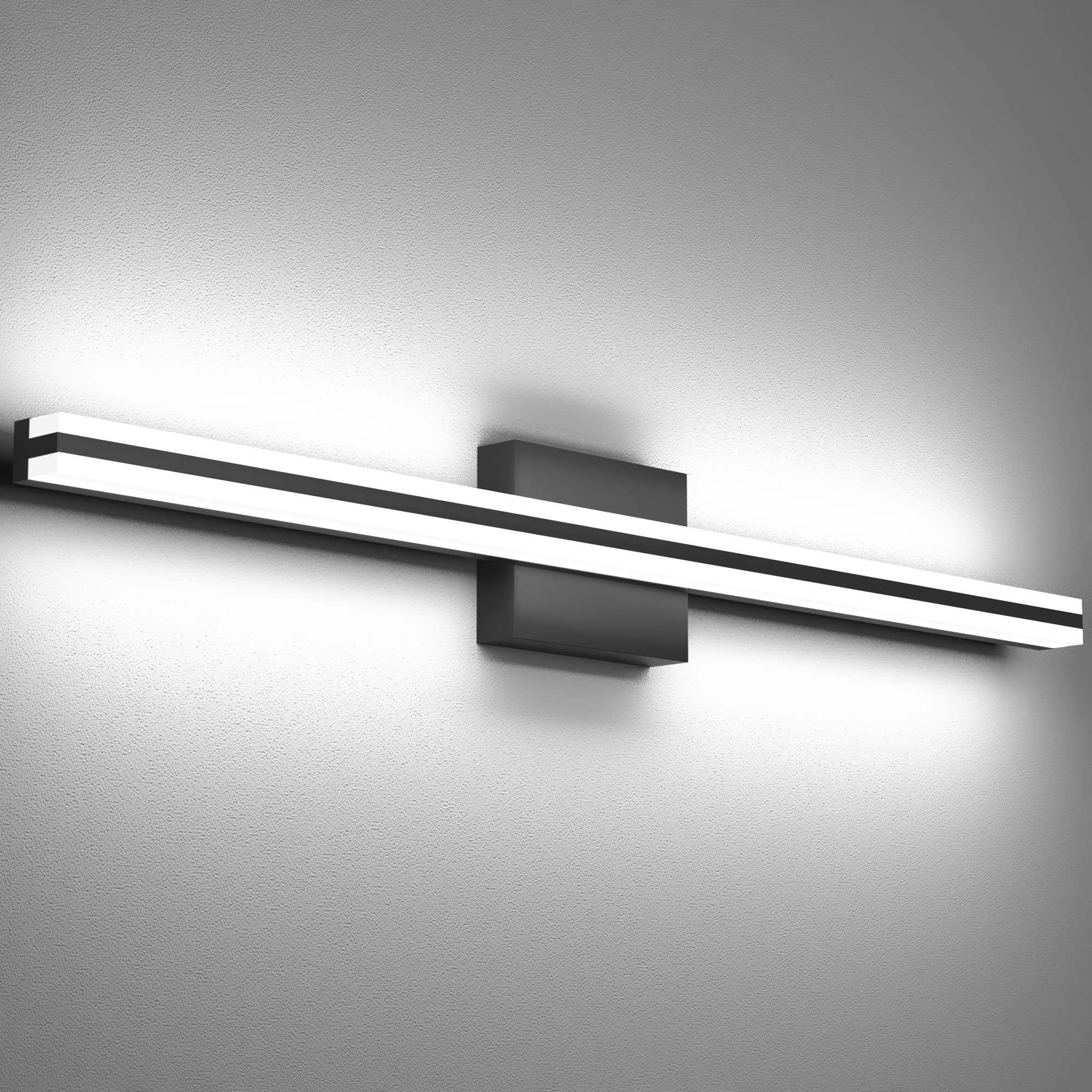SOLFART Black Bathroom Vanity Light Fixture 31.8 Inch Aluminum LED Light Bar 6000K Model S8200-810mm-BK-ND