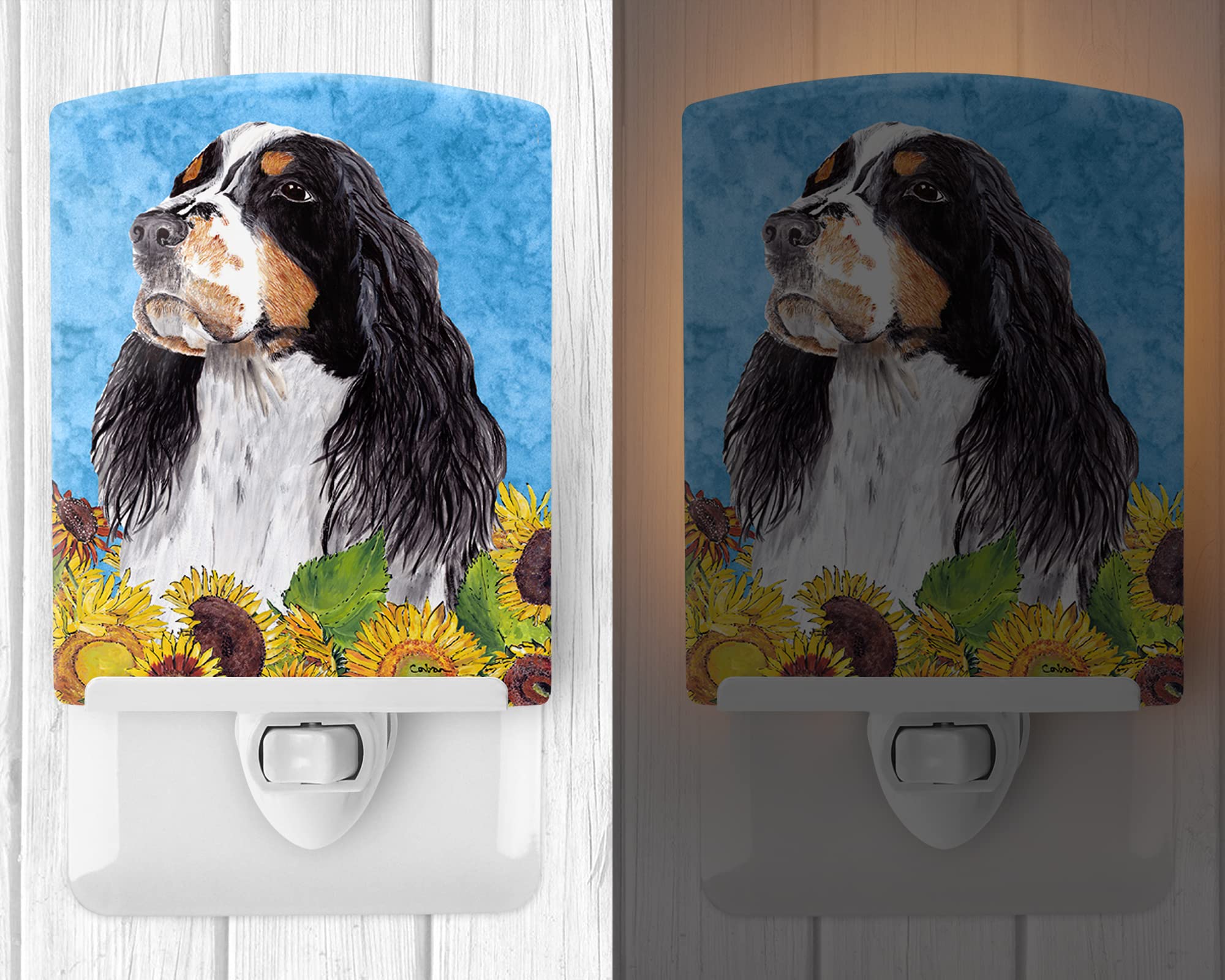 Carolines Treasures Ceramic Night Light, Springer Spaniel, UL-Certified, 6x4x3 inches, Multicolor, Model SC9058CNL