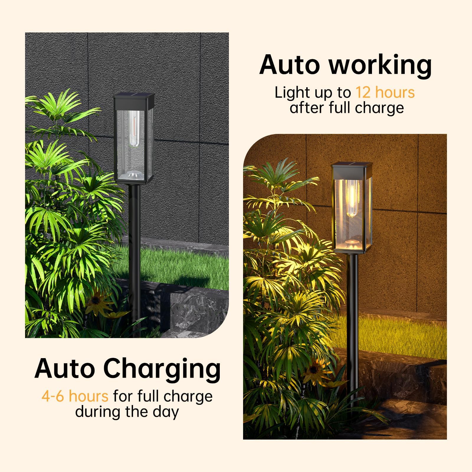 Bitpott Bright Solar Pathway Lights Outdoor, 4 Pack Solar Lights Outdoor Waterproof Ip65, Auto On/Off Solar Outdoor Lights For Yard Garden Landscape Patio Decor Lawn Path Walkway Driveway