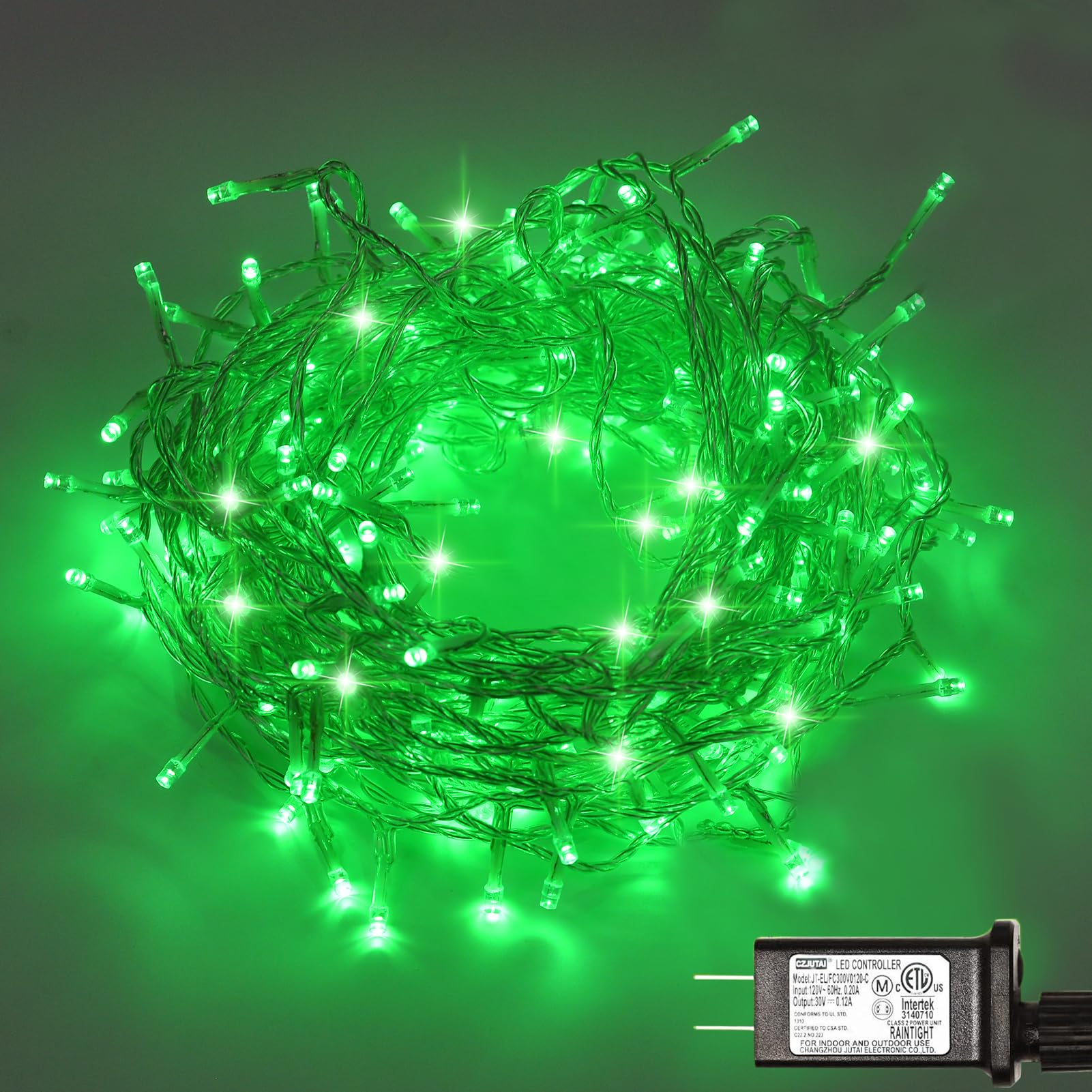 ILLUMINEW 300 Led Green Outdoor String Lights Waterproof St. Patrick's Day Decorations, 108 Ft Led String Lights for Bedroom, 8 
