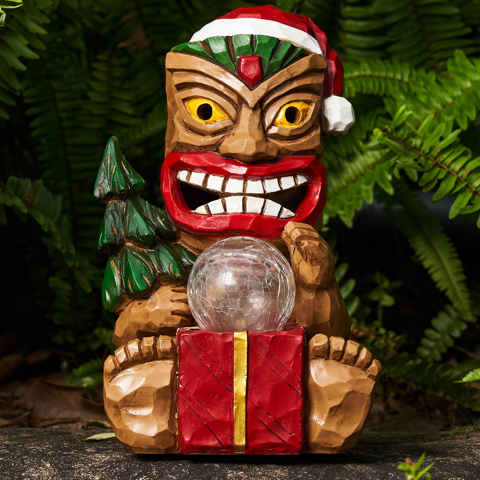 Yiosax Outdoor Garden Decor-Christmas Tiki Totem Statues Light Beautiful Gift-Giving for Your Indoor Christmas & Holiday Decorat