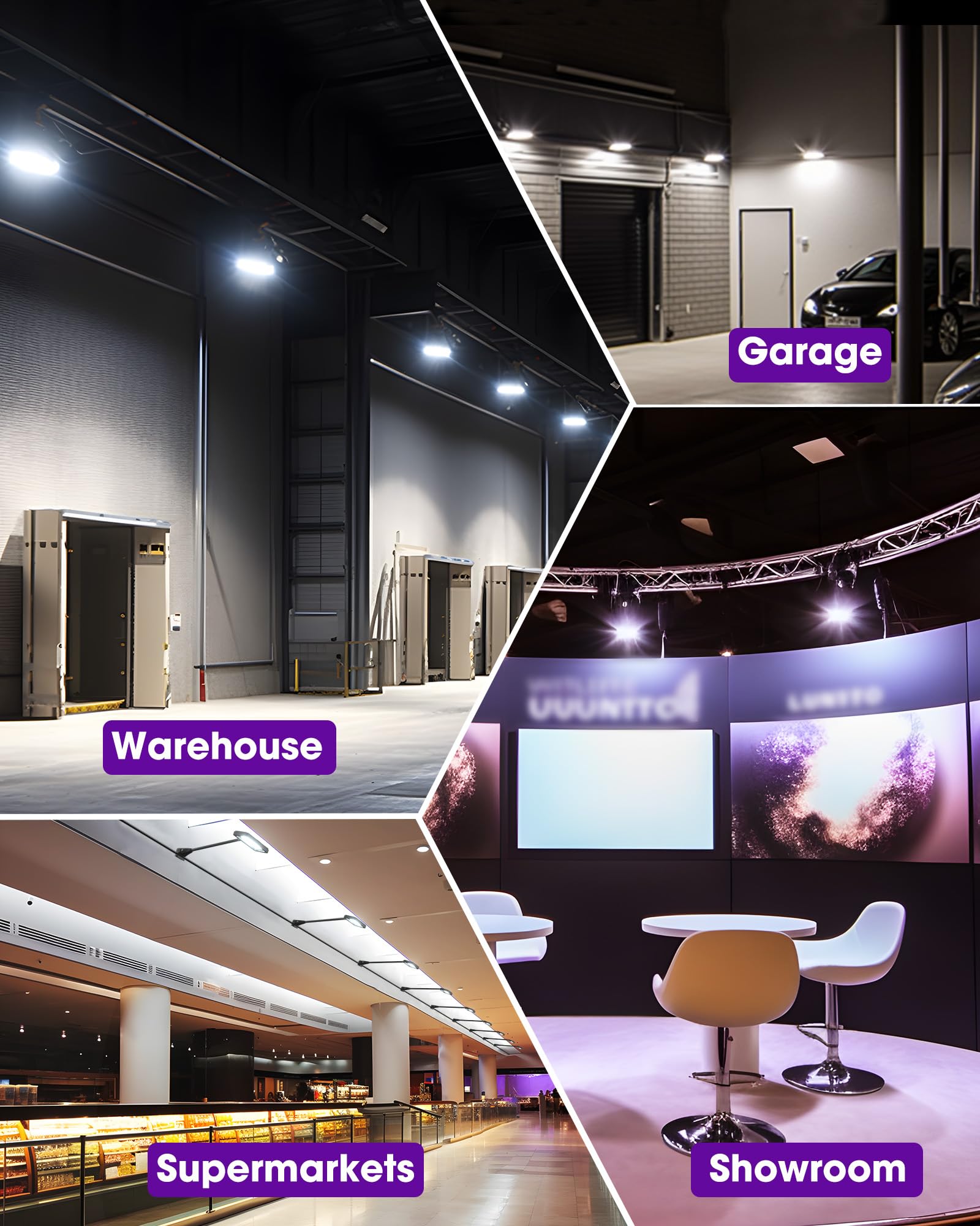 HitLights COB LED Display Lights 2Pcs 14V 20W Black Aluminum Trade Show Booth Lighting