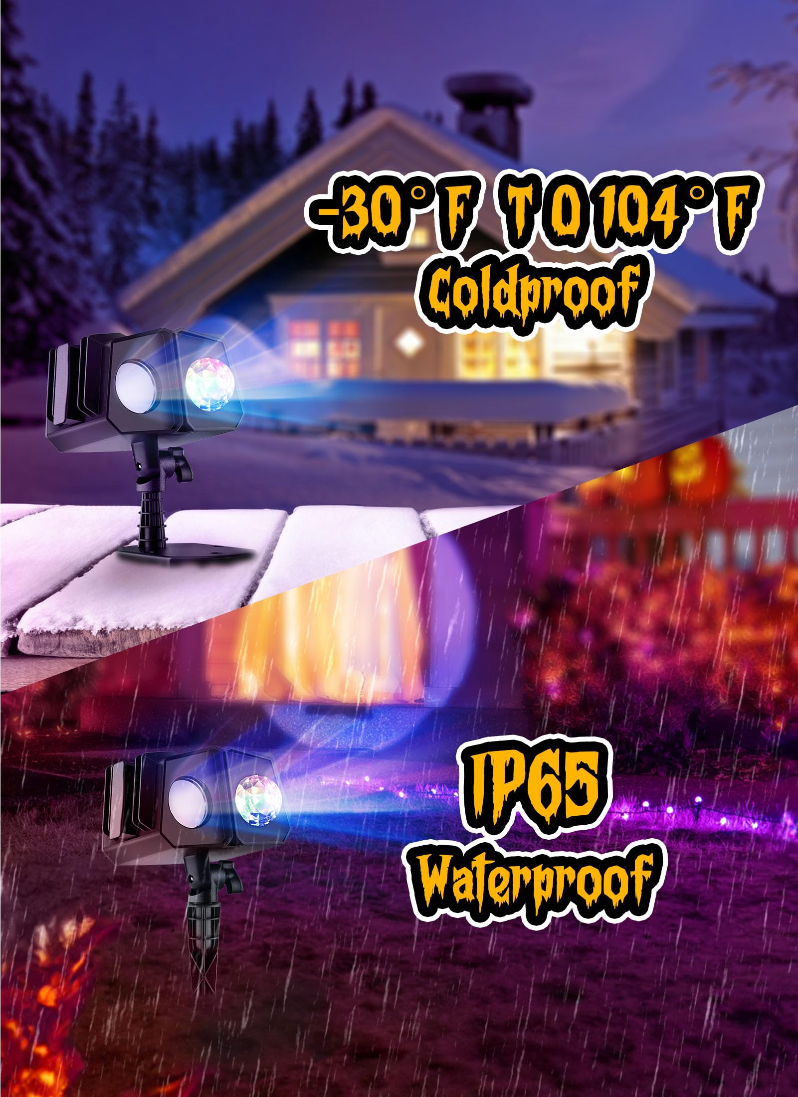 Minetom Christmas Projector Lights Outdoor, 26 HD Effects, Waterproof, 2 in 1, Multicolor, Model RKPO-UL121000D