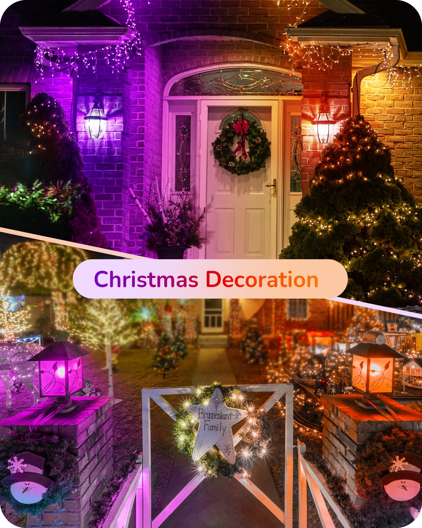 EDISHINE Purple Orange Light Bulbs, 14W Purple LED Bulb Equivalent 100W Colored Light Bulbs, E26 Base A19 Orange Light Bulb for