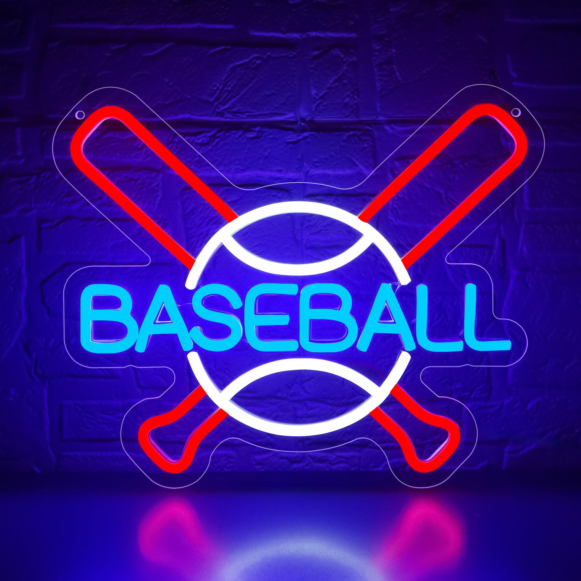 Baseball Neon Sign For Wall Decor Baseball Sport Team Led Neon Light For Man Cave Dormitory Bar Club Birthday Gifts For Sport Fans Usb Powered(Zkxd311)