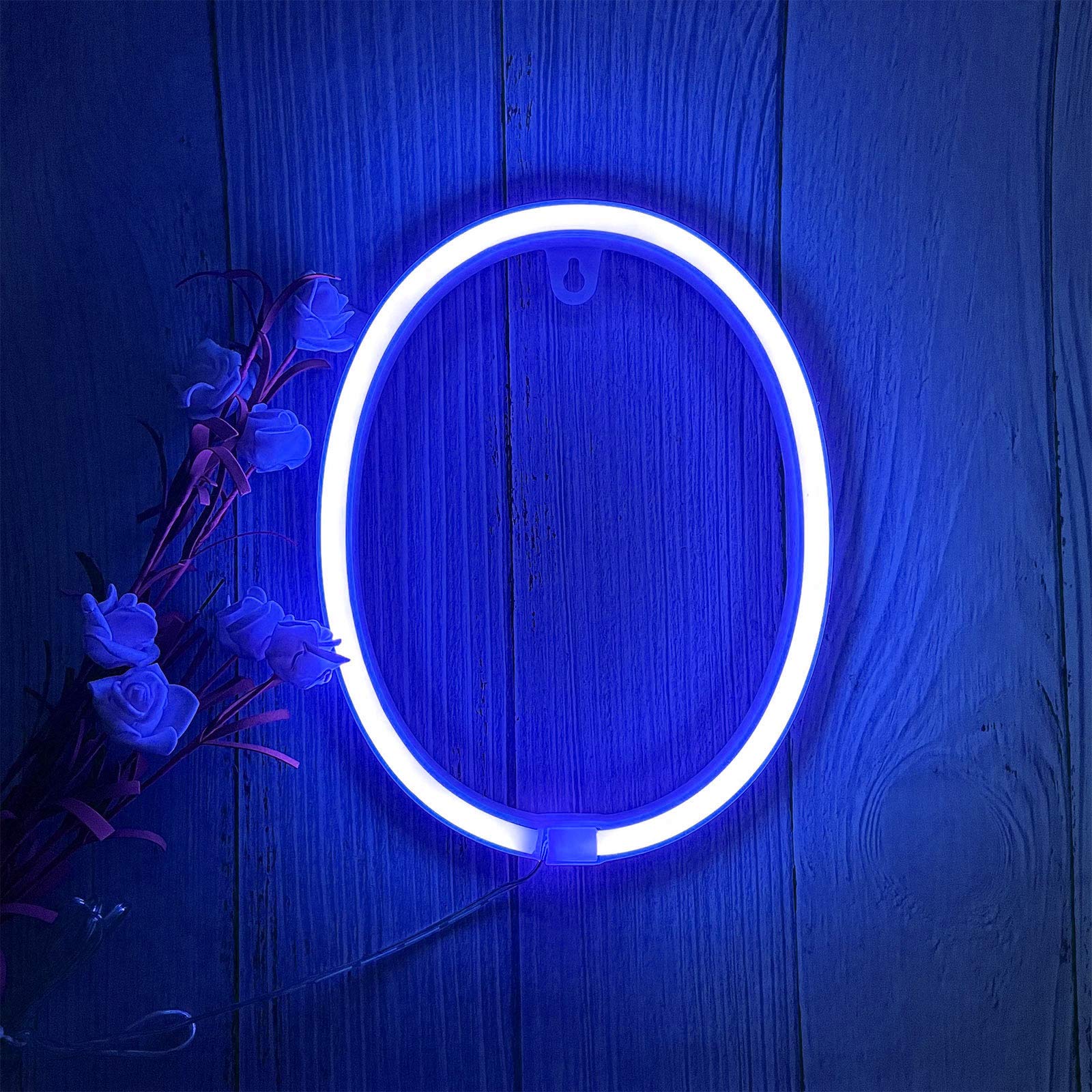 ENUOLI Neon Sign, Blue Alphabet Light Up Letter O, Wall Decor for Home, Parties, Model nNH.O-B