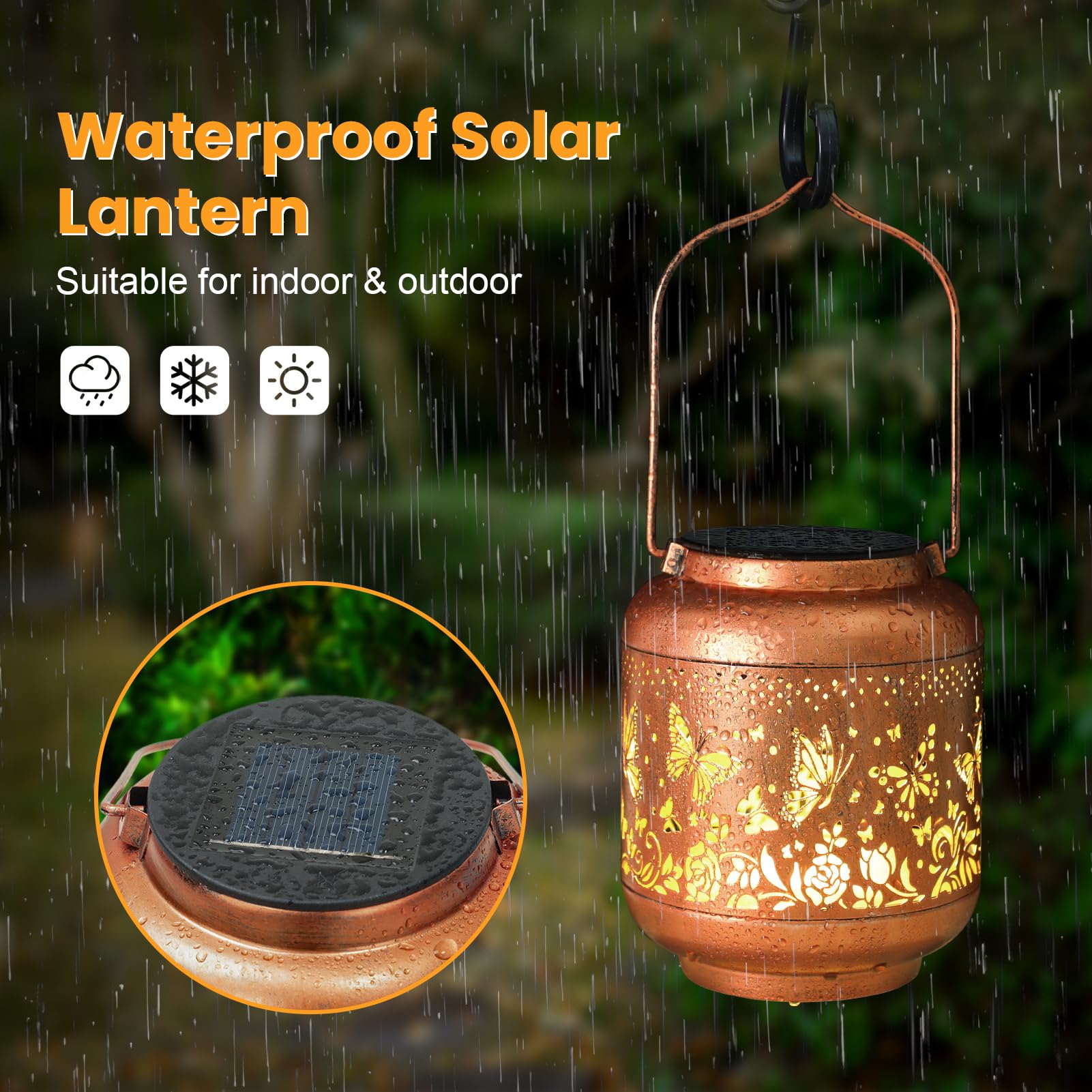 Solar Lantern Solar Lights Outdoor Waterproof Gifts For Women Mom Grandma Butterfly Christmas Decorations Outside Garden Decor H