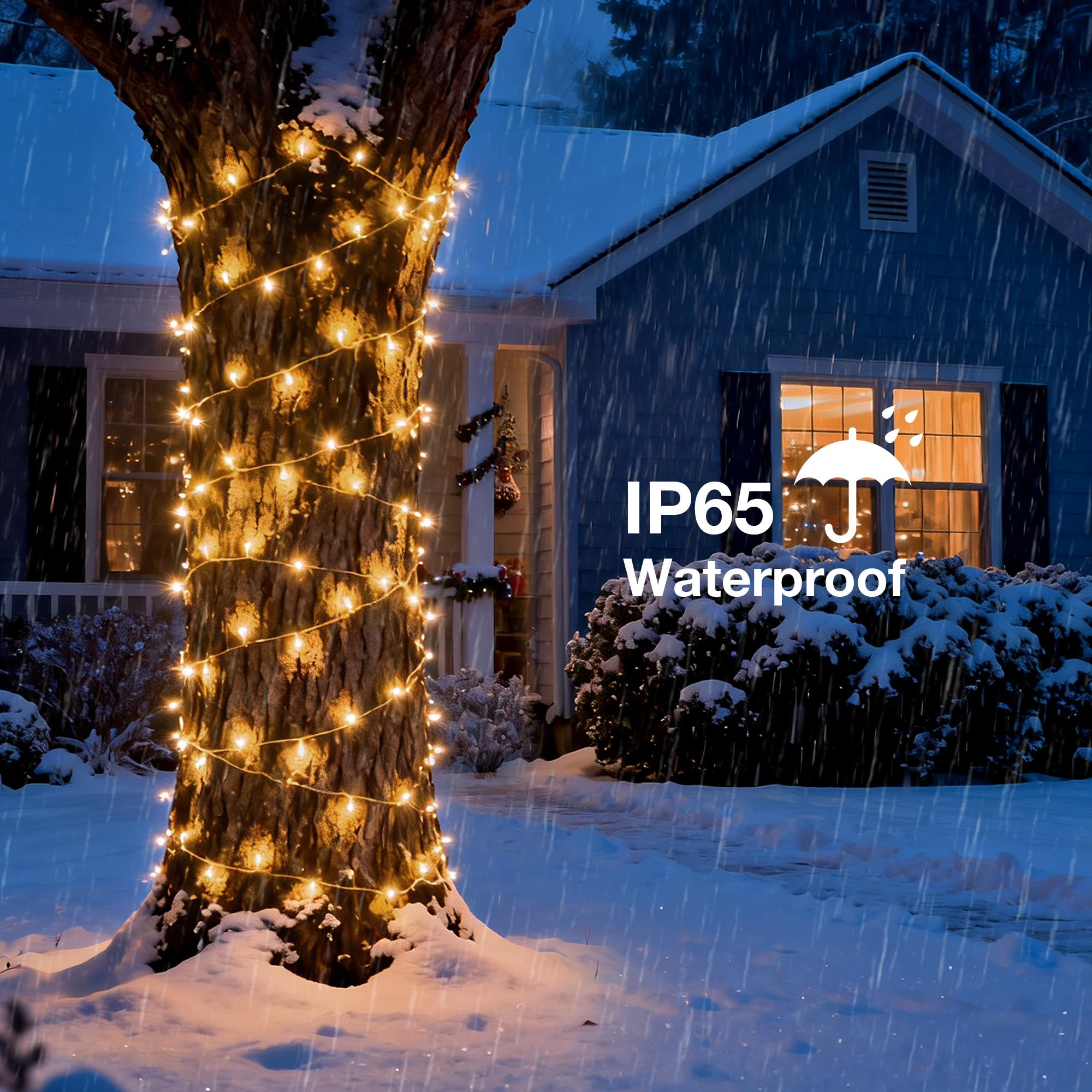 Banbanjo Solar Christmas Lights Outdoor 72Ft 200 Led Solar String Lights With 8 Modes  Waterproof Christmas String Light For Patio Garden Party Tree Proch  ding Holiday Xmas Decorations(Warm White)