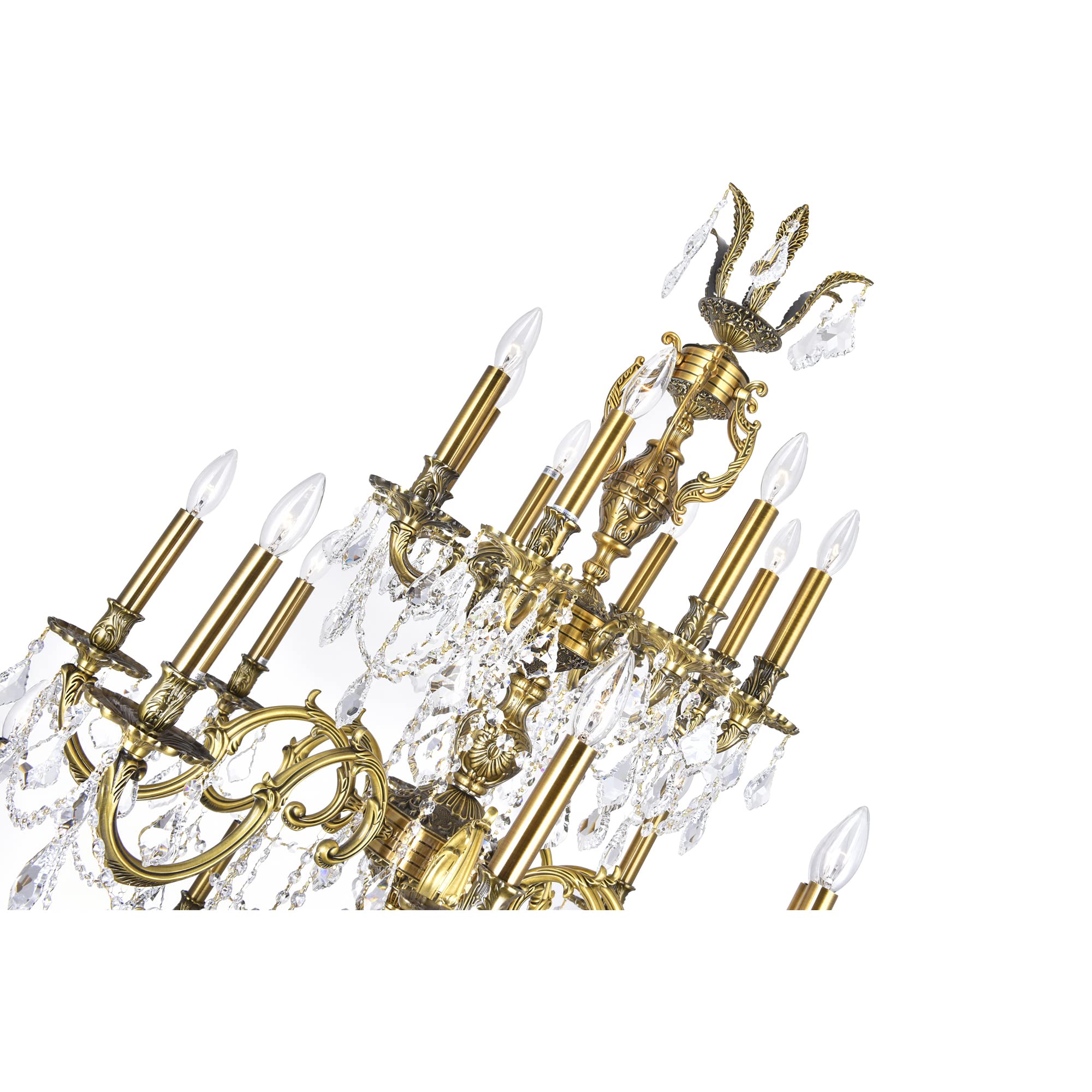 CWI Lighting Brass 24 Light Up Traditional Metal Chandelier in French Gold