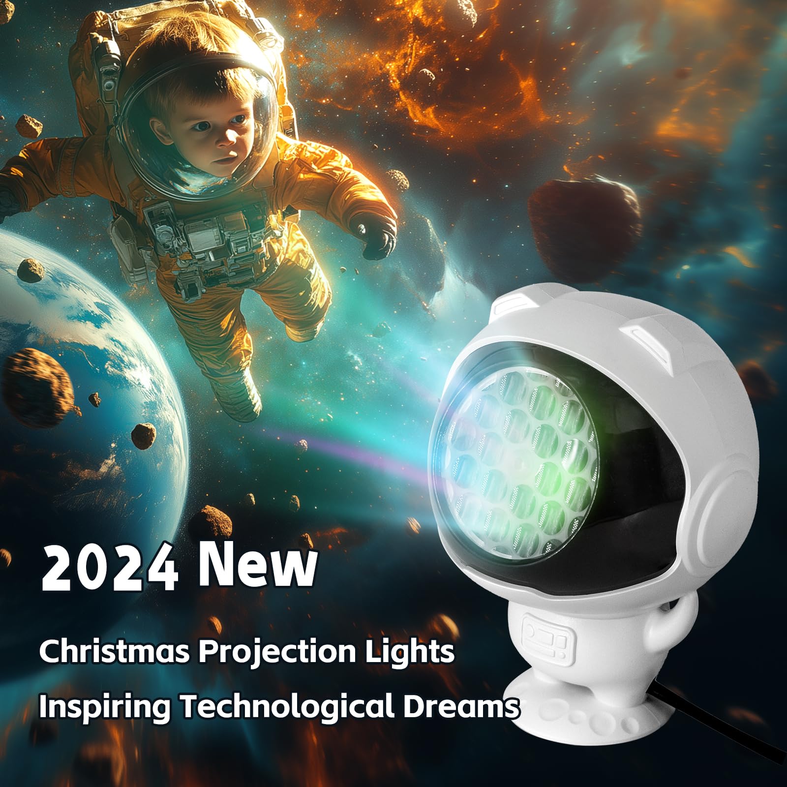 Zarkeet Christmas Projector Lights Indoor/Outdoor, Led Lights Projector For Christmas Decorations, Holiday Projector For Christm
