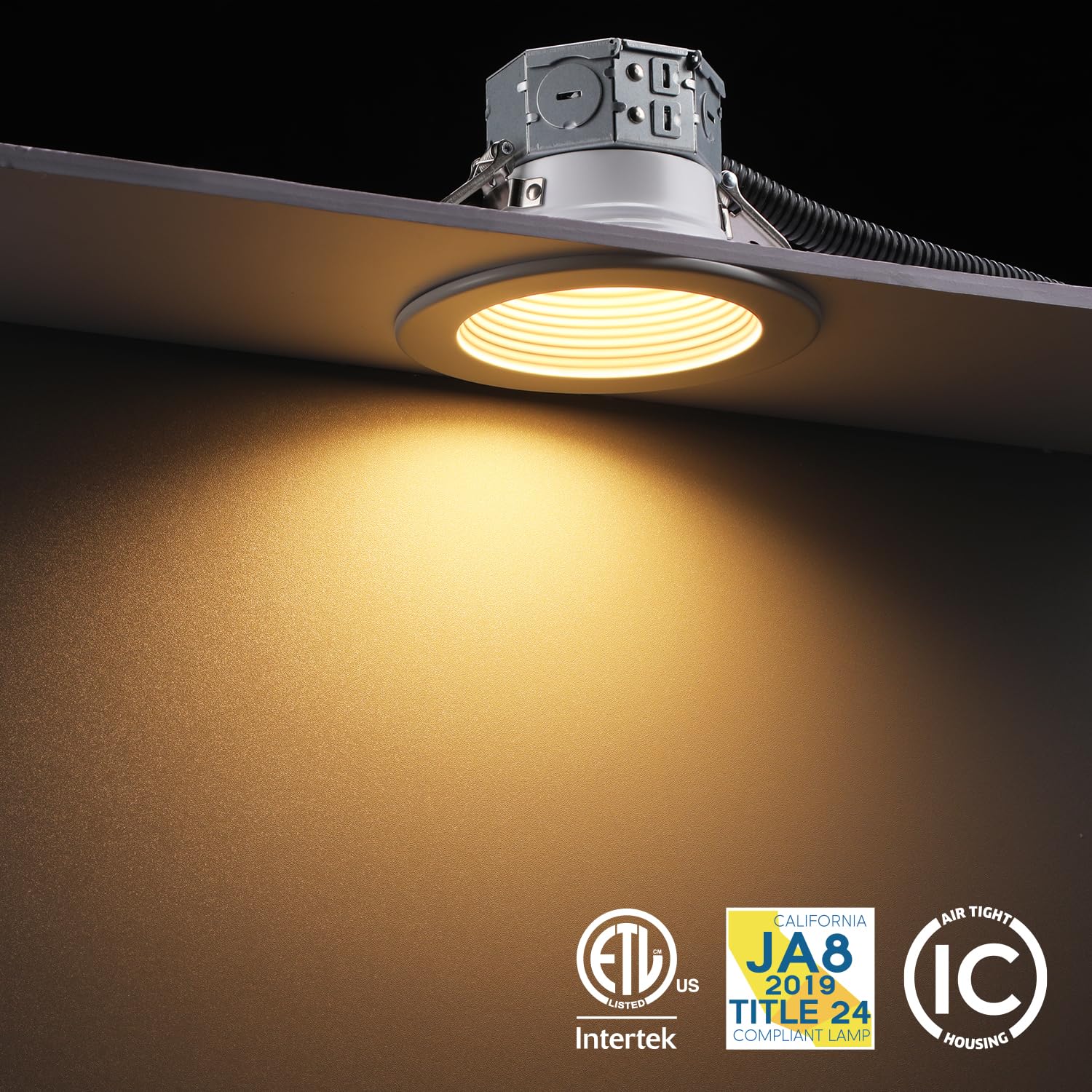 TORCHSTAR 4 Inch LED Recessed Lighting, 5CCT Dimmable, Anti-Glare, ETL Rated, Model 99059, White