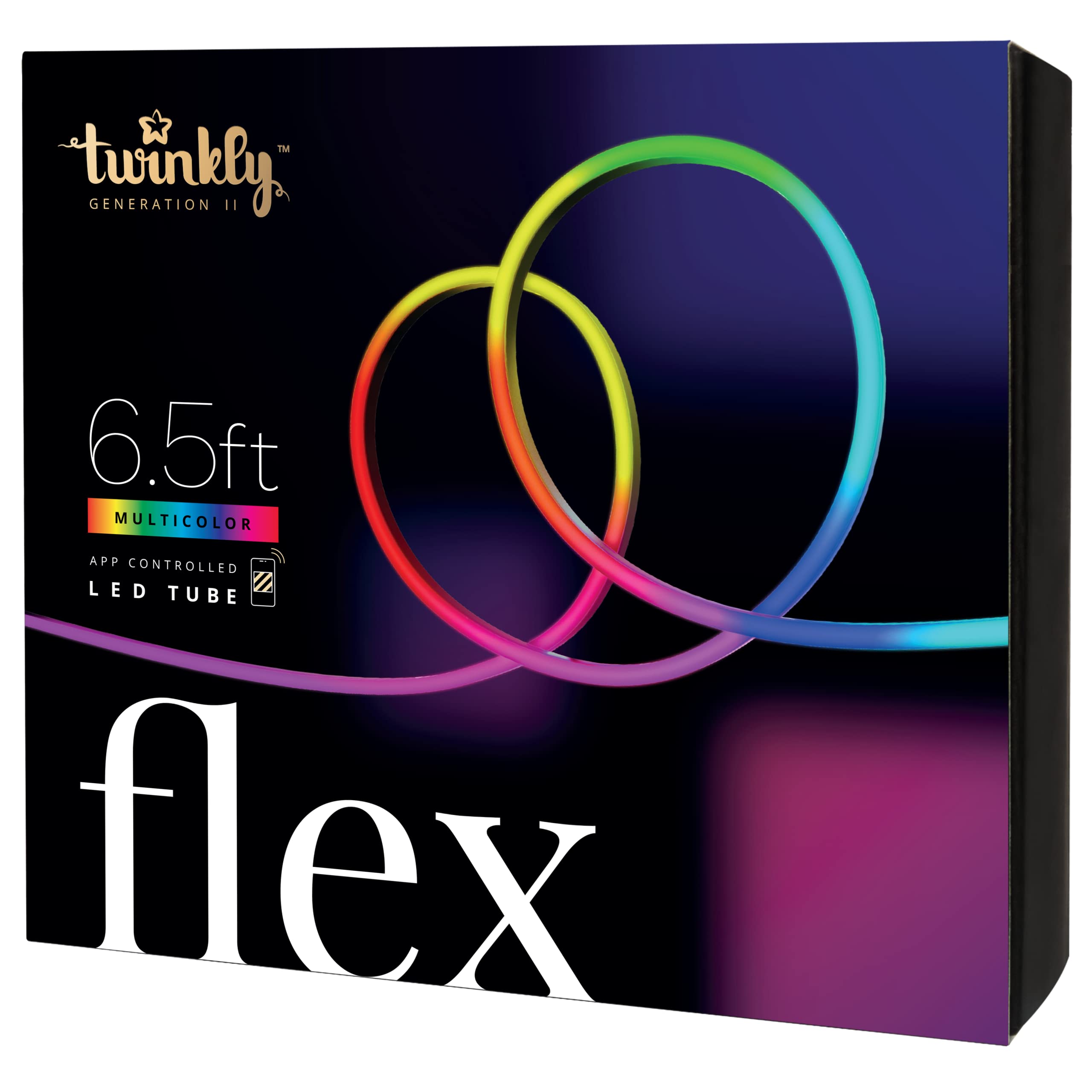 Twinkly LED Tube Strip Lights, 6.5ft, Multicolored, RGB, USB C Powered, Compatible with Alexa & Google Home, Model TWFL200STW-WUS