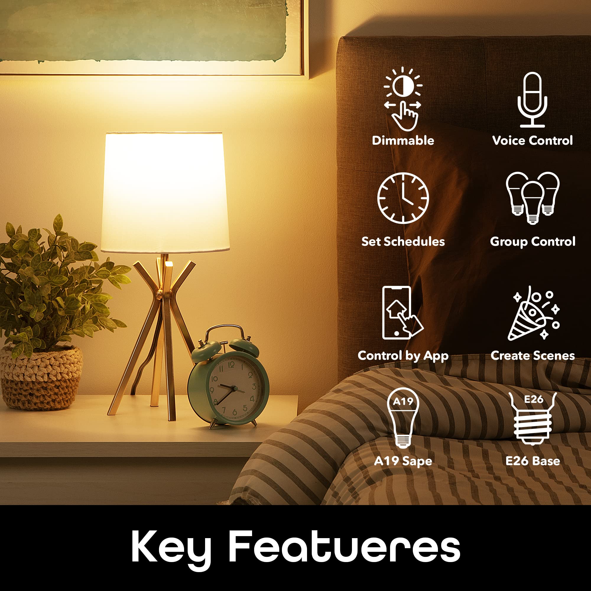 Geeni Smart LED Bulb - WiFi Dimmable, Soft White, 800 Lumens, Voice Control, Model GN-BW932-999, 3 Count (Pack of 1)