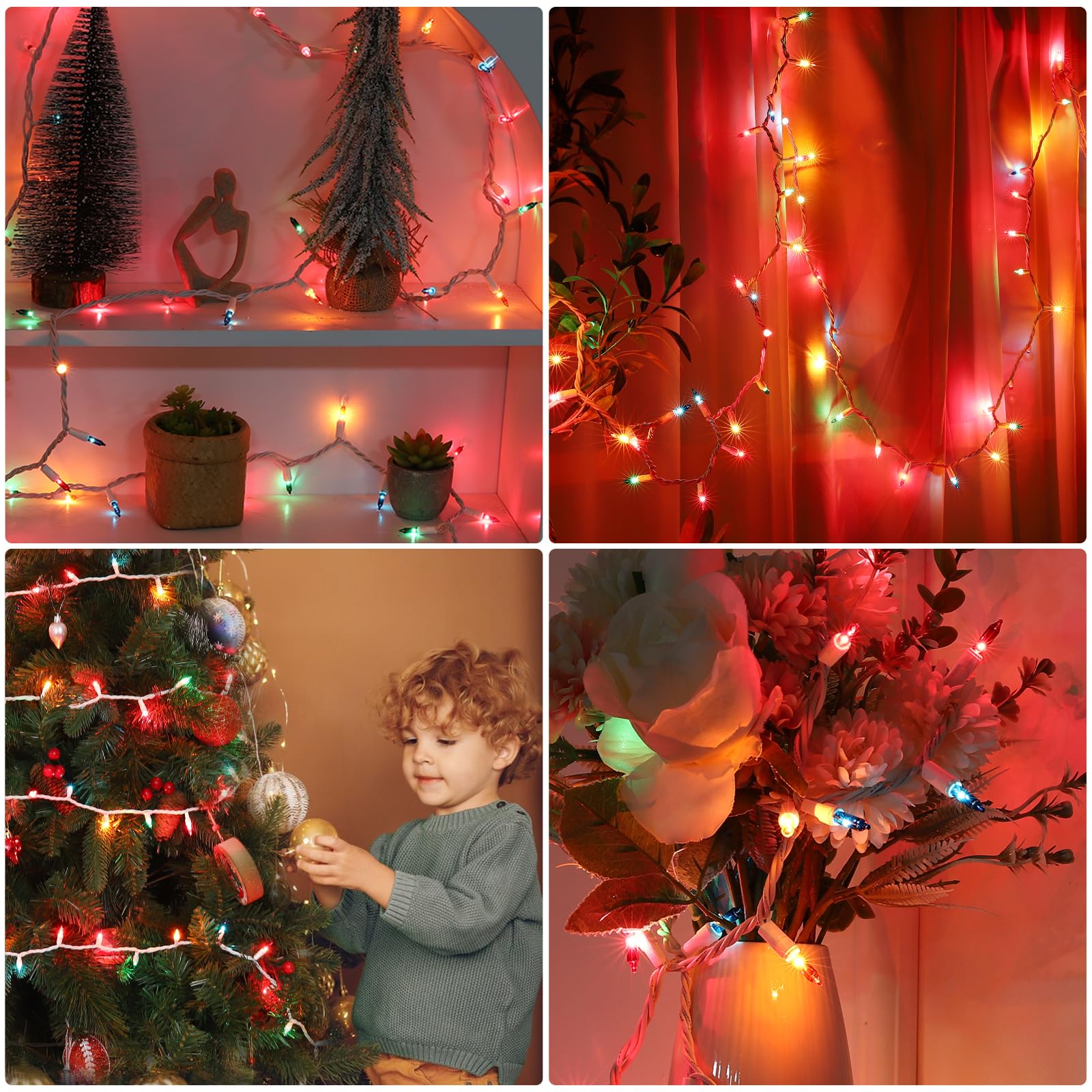 Meteds Christmas Lights 150 Count Warm White Mini Lights 32Ft Clear Wire UL Certified for Tree, Garland, Home, Party Decor