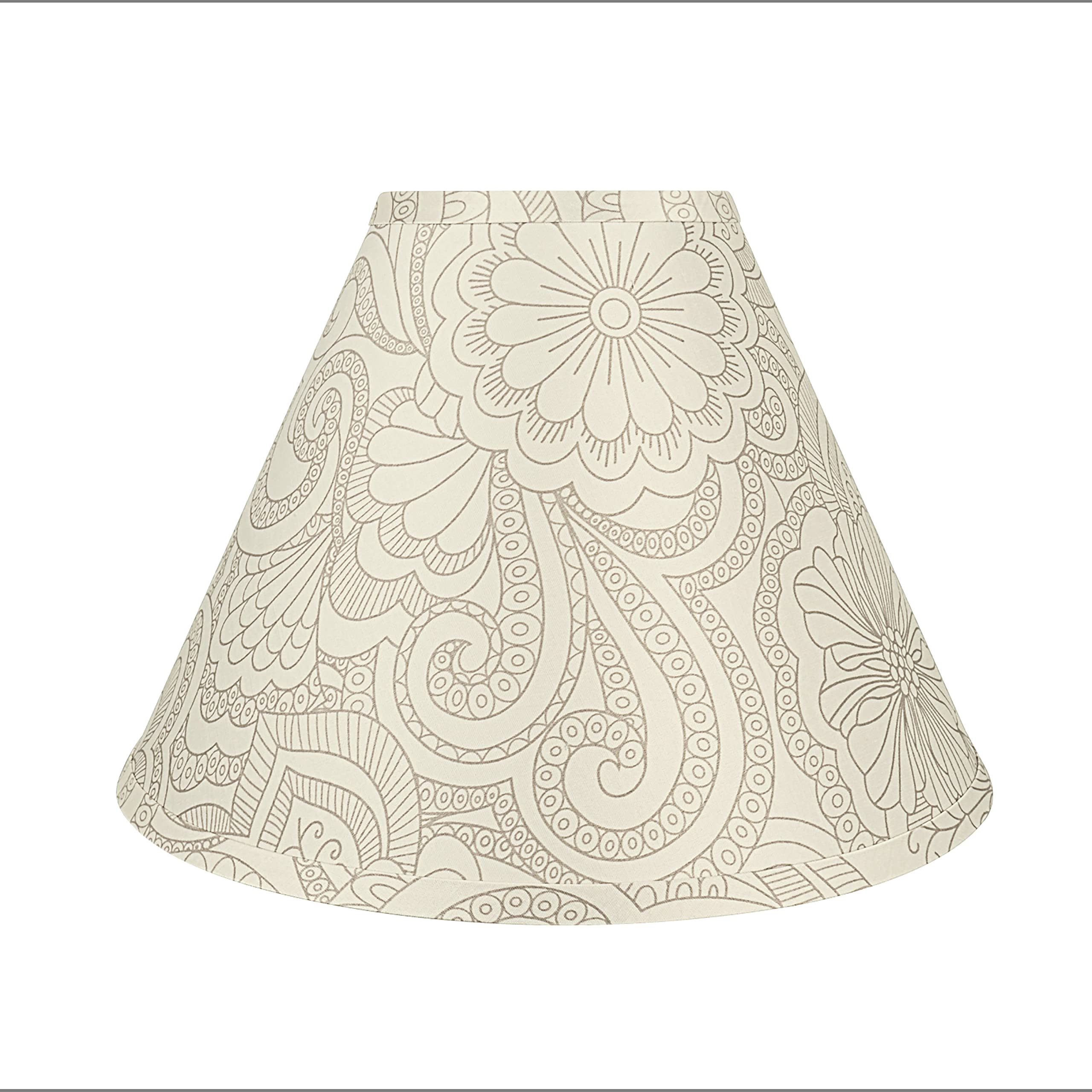 Aspen Creative 58941, Empire Uno Lamp Shade, White & Grey, 5&quot; Top x 13&quot; Bottom x 9.5&quot; Slant Height, Slip UNO 33mm