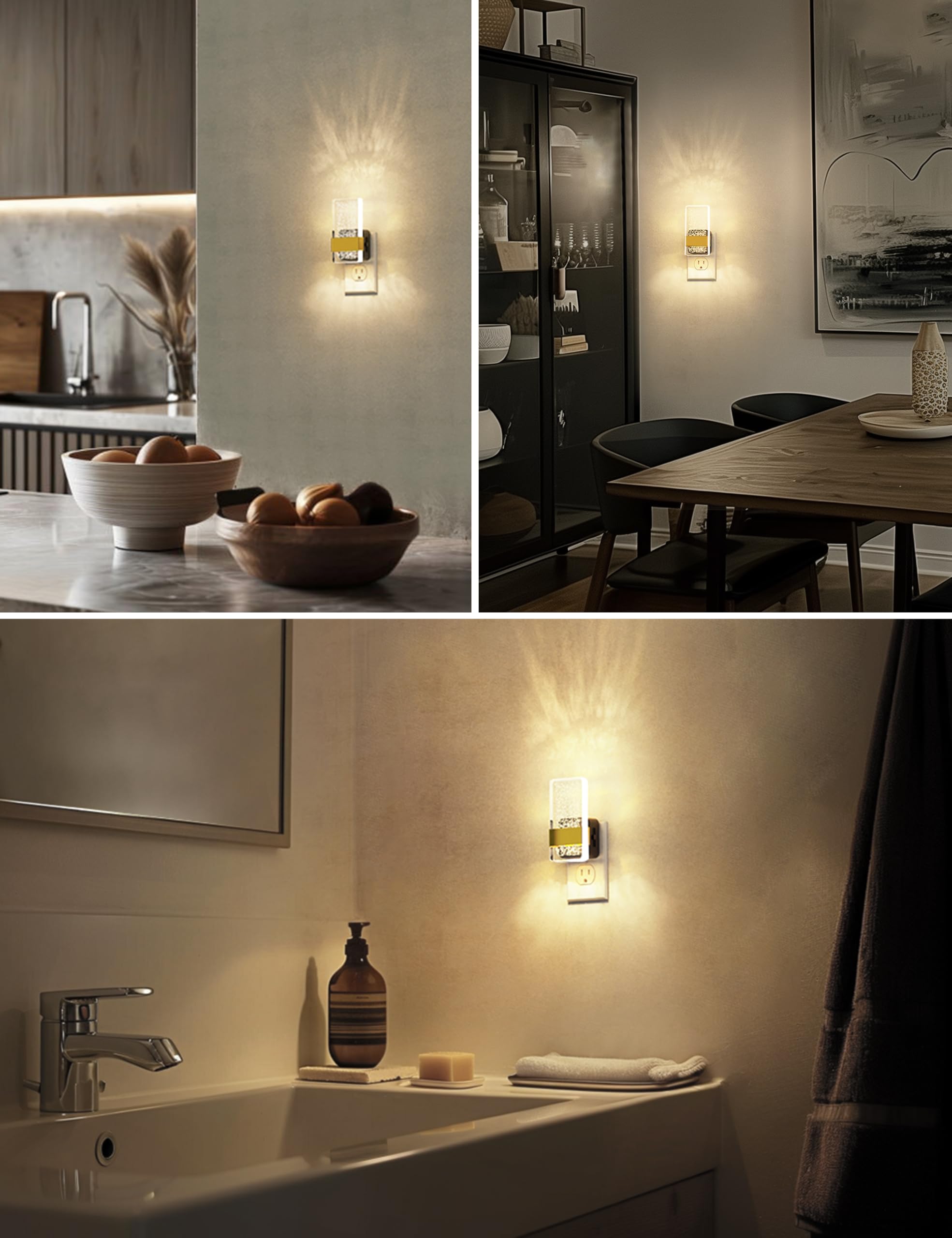 L Lohas Led Night Lights Plug Into Wall [2 Pack], Decorative Night Light With Dusk-To-Dawn Sensor, 0-100Lm Dimmable Nightlights,