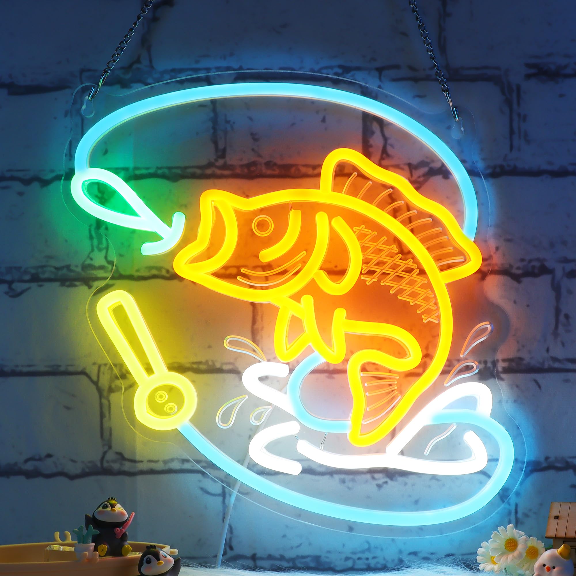  nite Fishing Neon Sign  Led Neon Lights For Room Wall Table Decor Art  Home Party Birthday Holiday Gift For Fishing Lovers Kids Teens mature-themeds