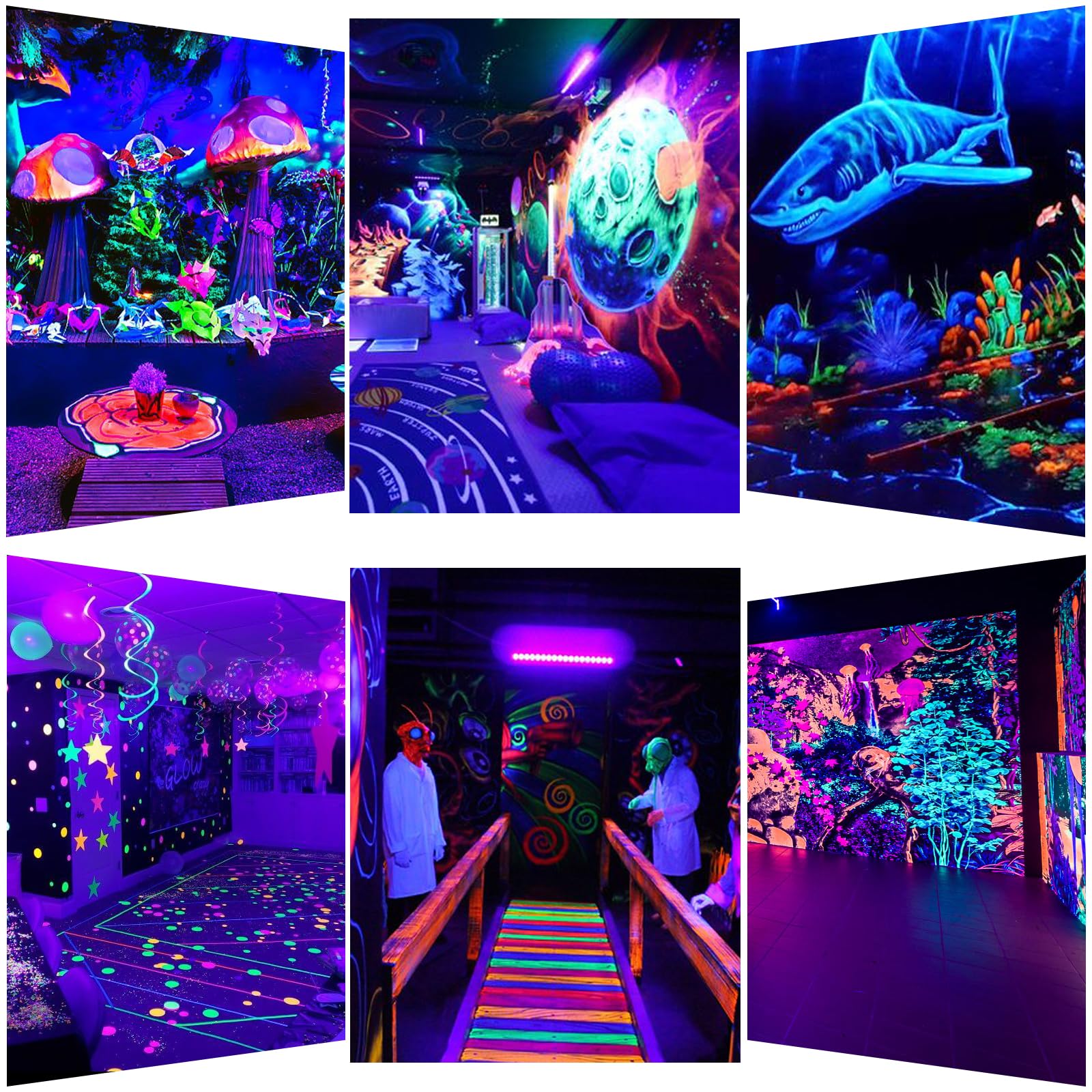 Oppsk 54W Uv Blacklight Bar, 18Led Metal Glow Light For Parties, Weddings, Bedrooms - Black, 1 Count