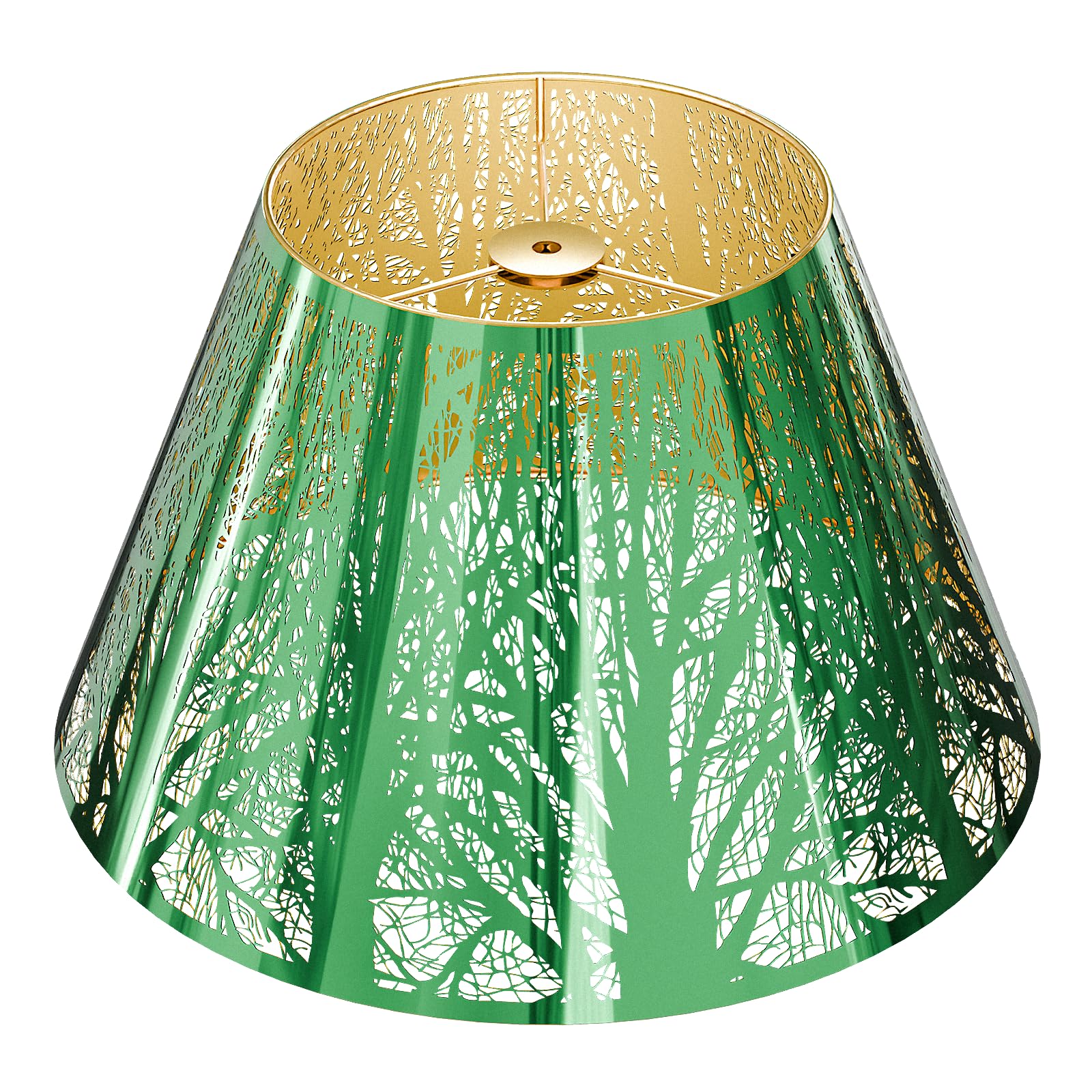 ALUCSET Stainless Steel Lamp Shade, 7in Top x 13in Bottom x 7.8in High, Green Mirror Finish, Model LLA-S23113