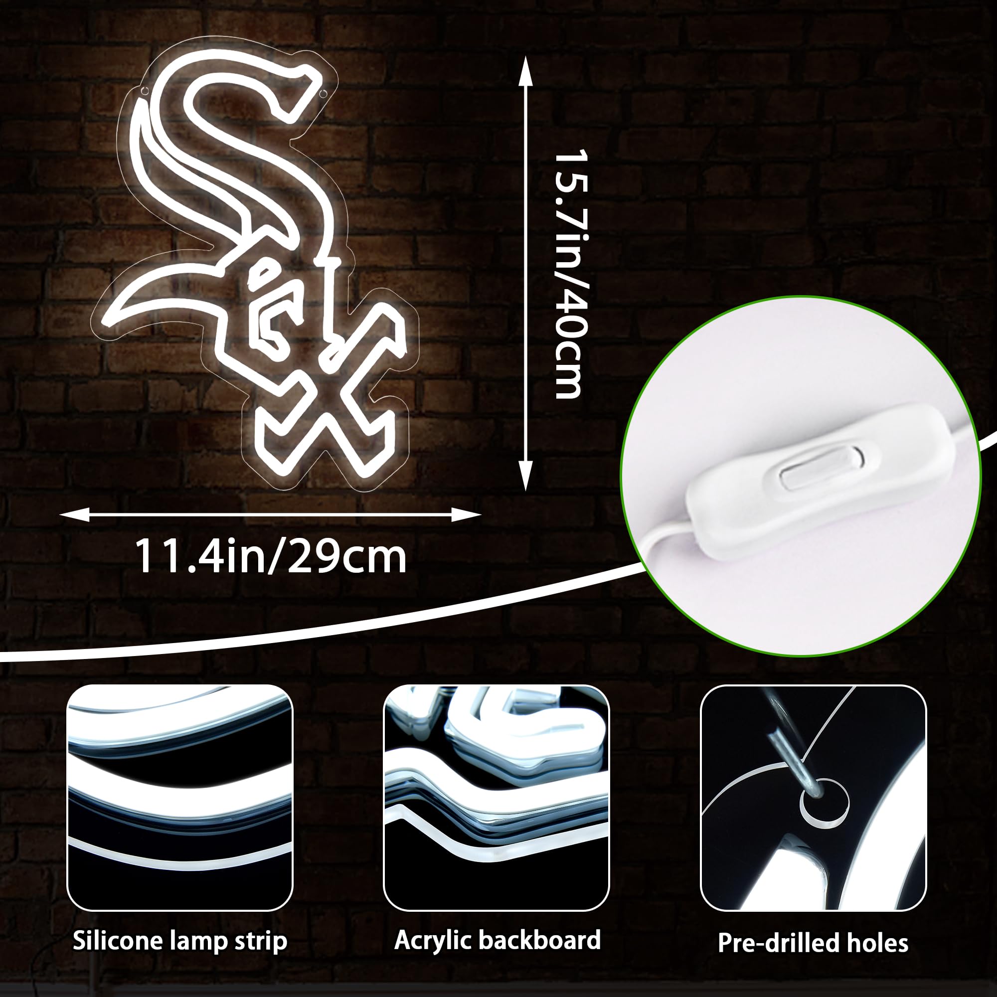 Baseball Neon Sign For Wall Decor Baseball Team Led Neon Light Up Sign For Man Cave Bedroom Birthday Gifts For Sports Fans 5V Usb Powered Size 15.7 * 11.4Inch(Zyld141)