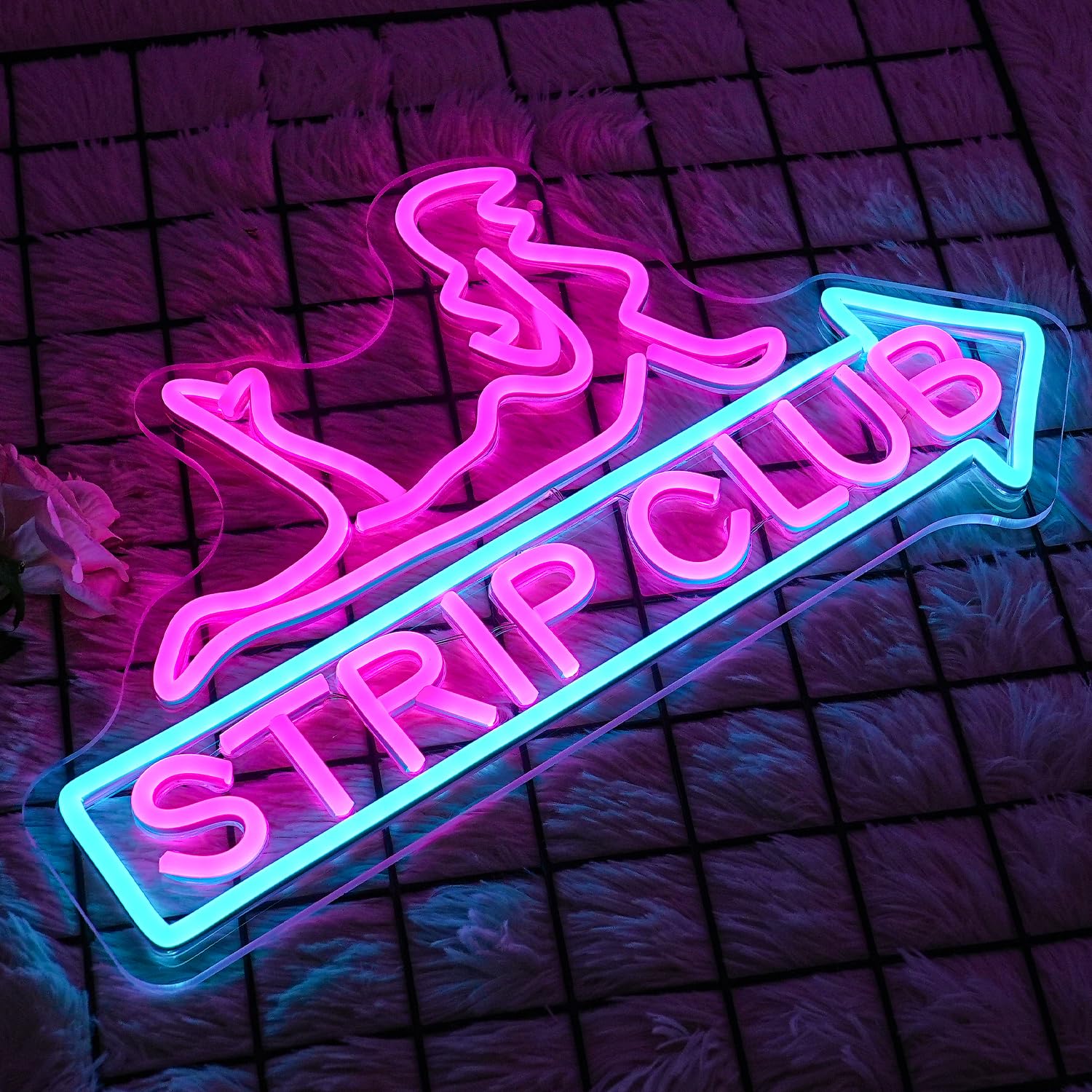 Lmsignly Strip Club Neon Sign Women Neon Light Sign For Wall Decor Dimmable Dance Club Neon Light Sign Letter Led Sign For Bedroom Living Room Club Dancing Party Ball Christmas Gift