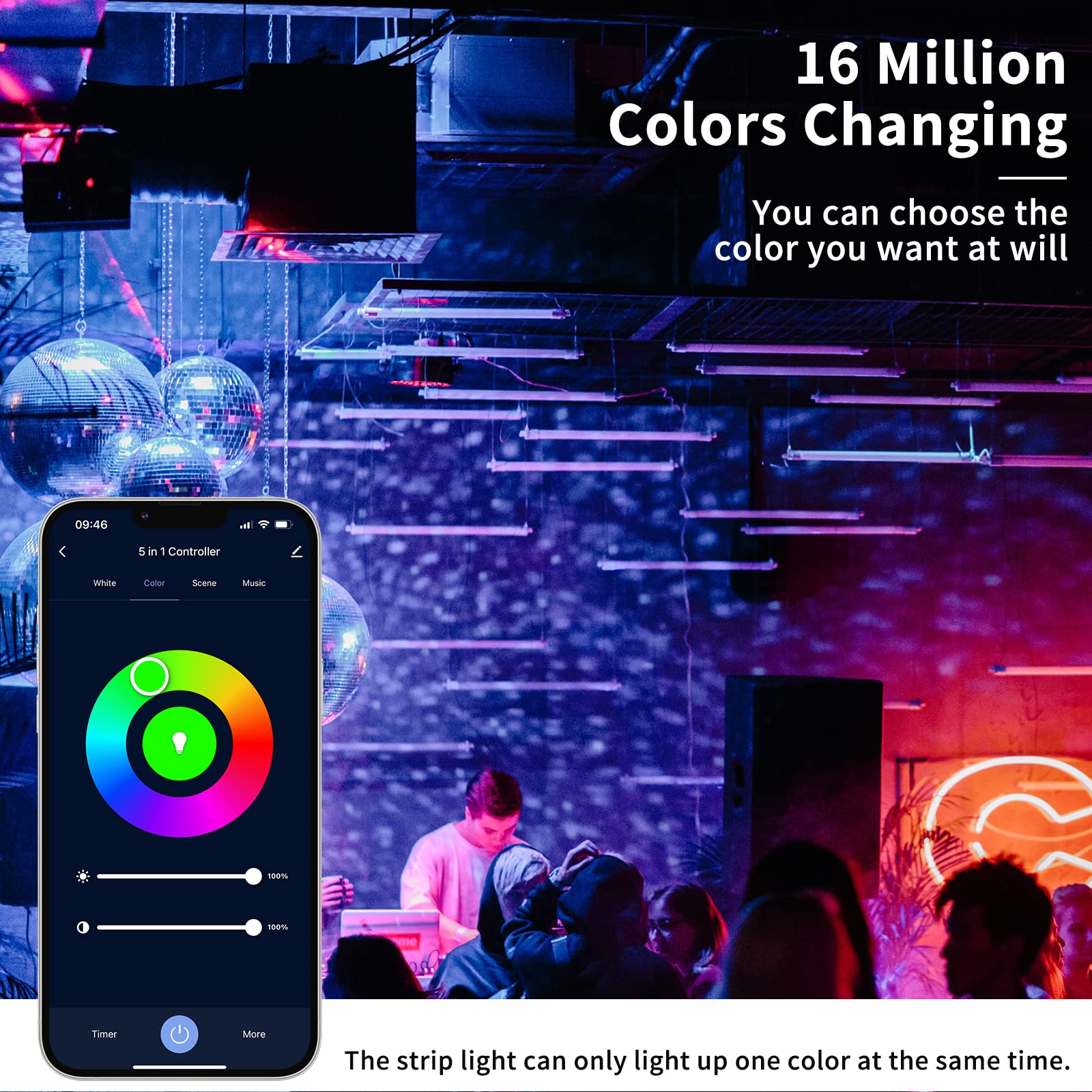 Pautix Wifi 5-In-1 Led Controller For Rgb Rgbw Cct Lights, Compatible With Tuya/Alexa/