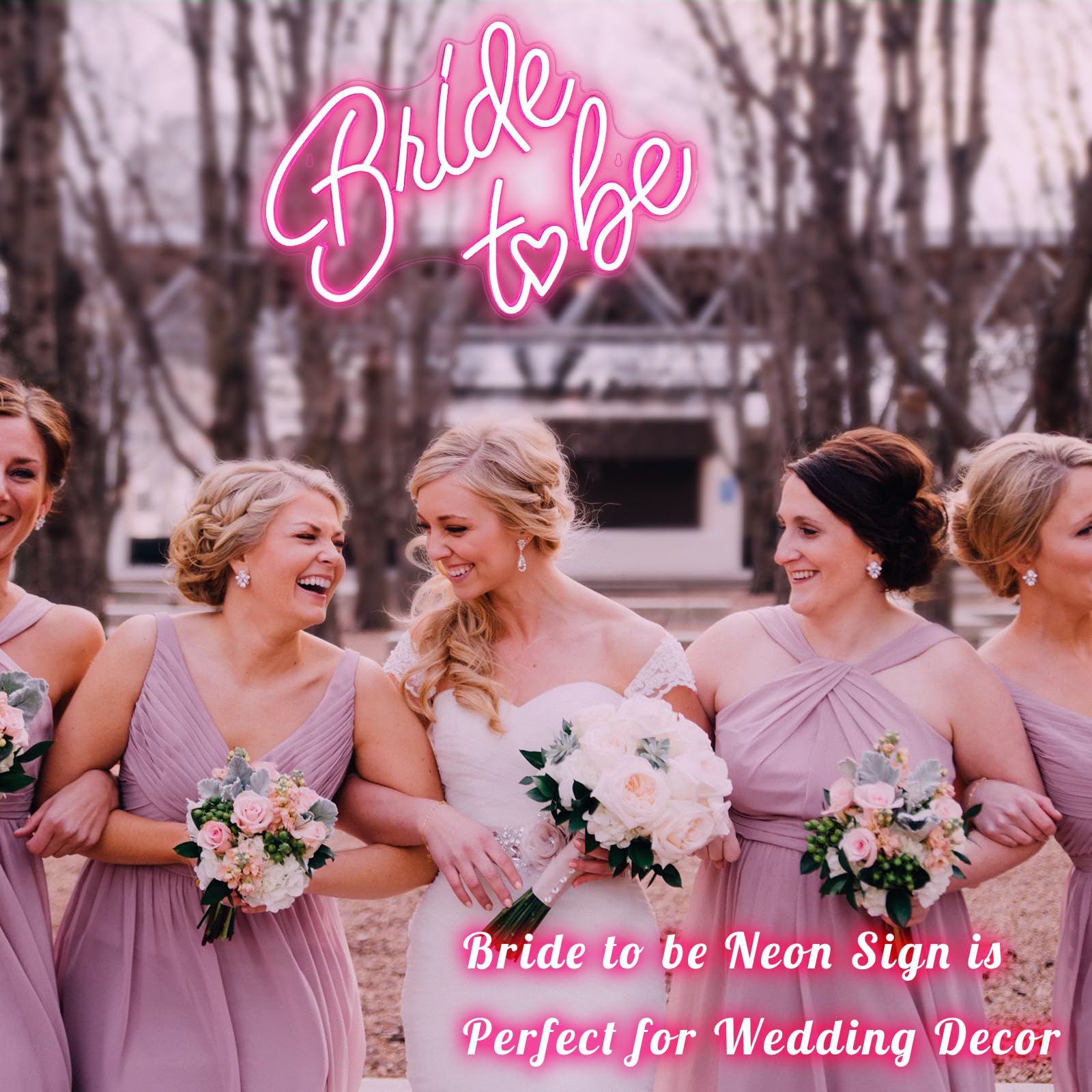BerniceKelly Bride to be Neon Sign, Pink LED Light, 16.54 x 11.61 inches, USB for Bridal Shower, Bachelorette, Engagement Party
