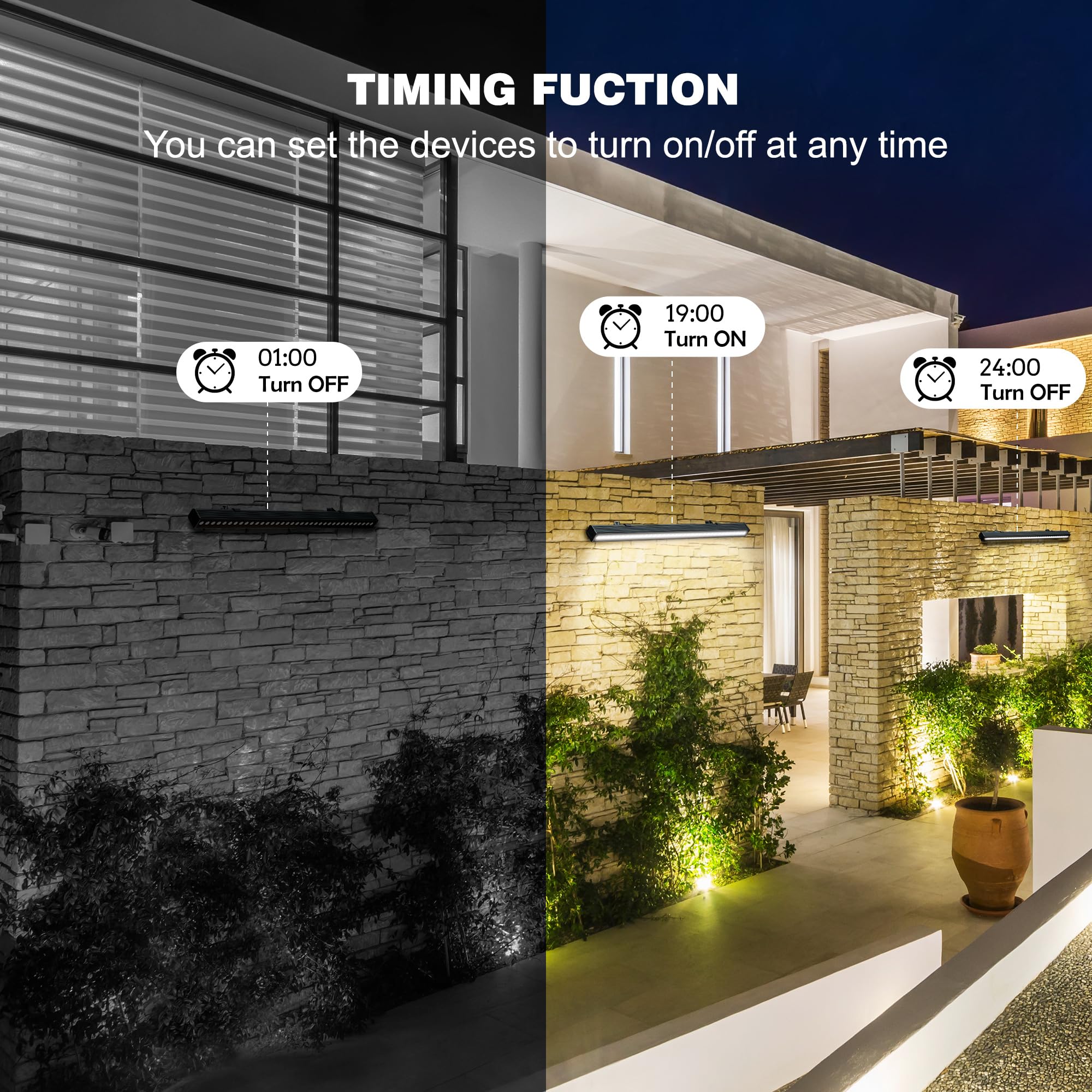 Yasotek Smart Wall Washer Lights 72W 9600lm Dimmable LED Bar, Adjustable CCT 2700K-6500K, APP & Remote Control, Alexa/Google Assistant