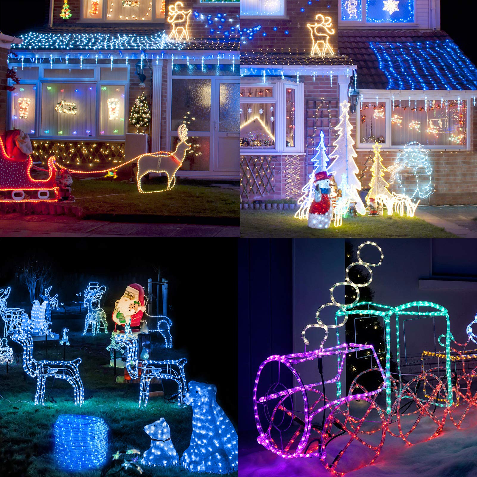 Brizled 18ft RGB Color Changing Rope Lights - 180 LED Waterproof Indoor/Outdoor Christmas Decor with Remote