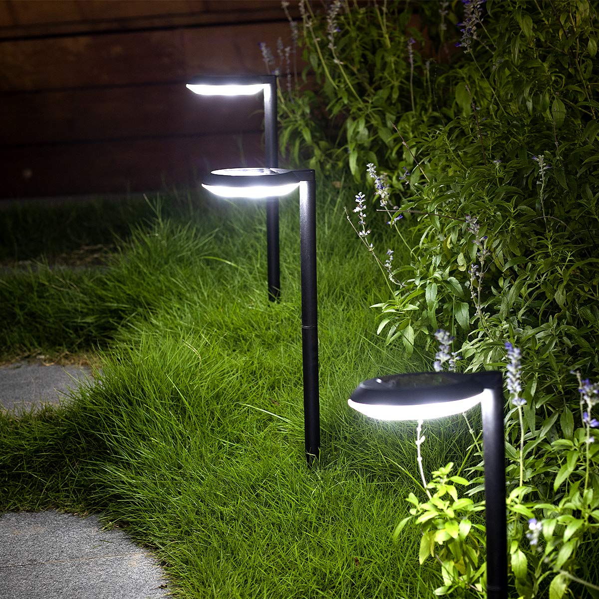 Kinna Outdoor Solar Path Lights Waterproof Landscape Pathway Light With 6 White Leds Garden Lighting Decorative For Patio Drivew