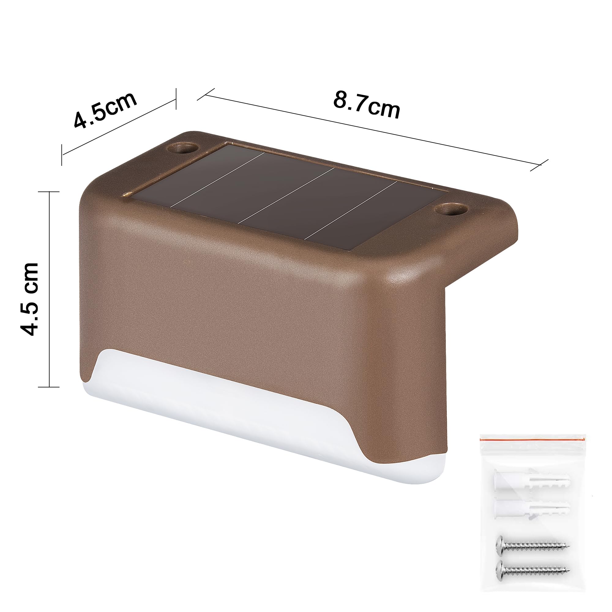 SOLPEX Solar Deck Lights 16 Pack - Waterproof LED Step Lights, Warm White, for Outdoor Stairs, Fence, Yard, Patio, and Pathway
