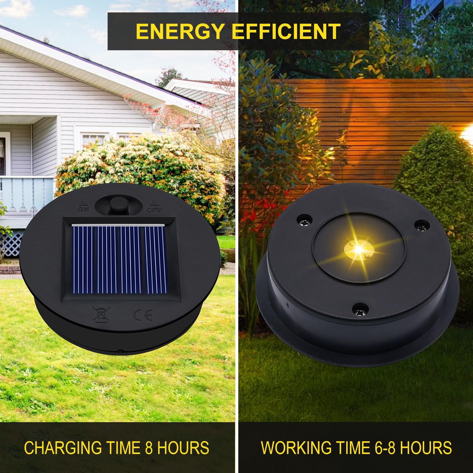 Solar Lights Replacement Top 2 Pack - 2.76 Inches Outdoor Replacement Solar Light Parts, Led Solar Lantern Light Lids, Waterproo
