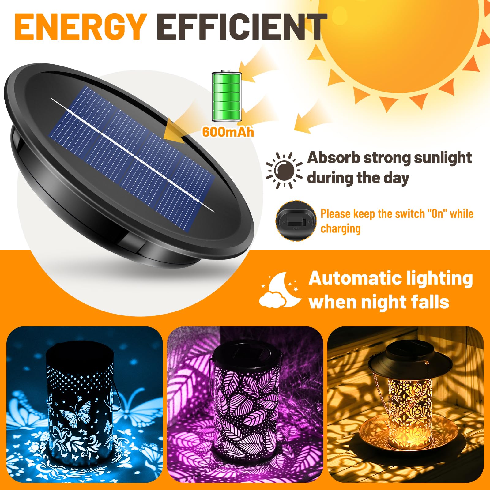 4 Pack Replacement Solar Light Parts 2 Mode Warmwhite And Rgb Color-Changing ,Solar Lights Replacement Top, Inserts For Lanterns