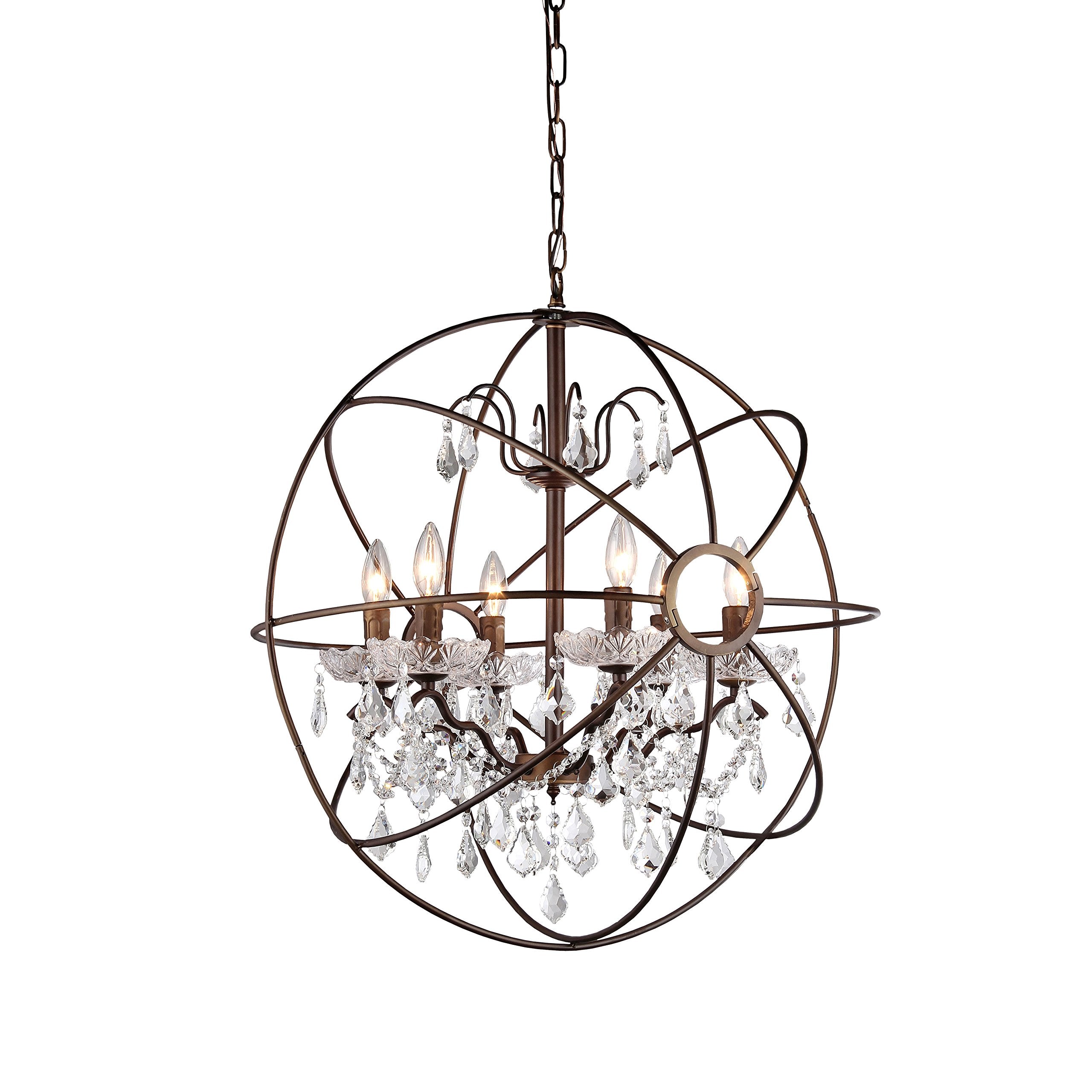 Whse of Tiffany RL8049 Edwards Antique Bronze and Crystal Chandelier