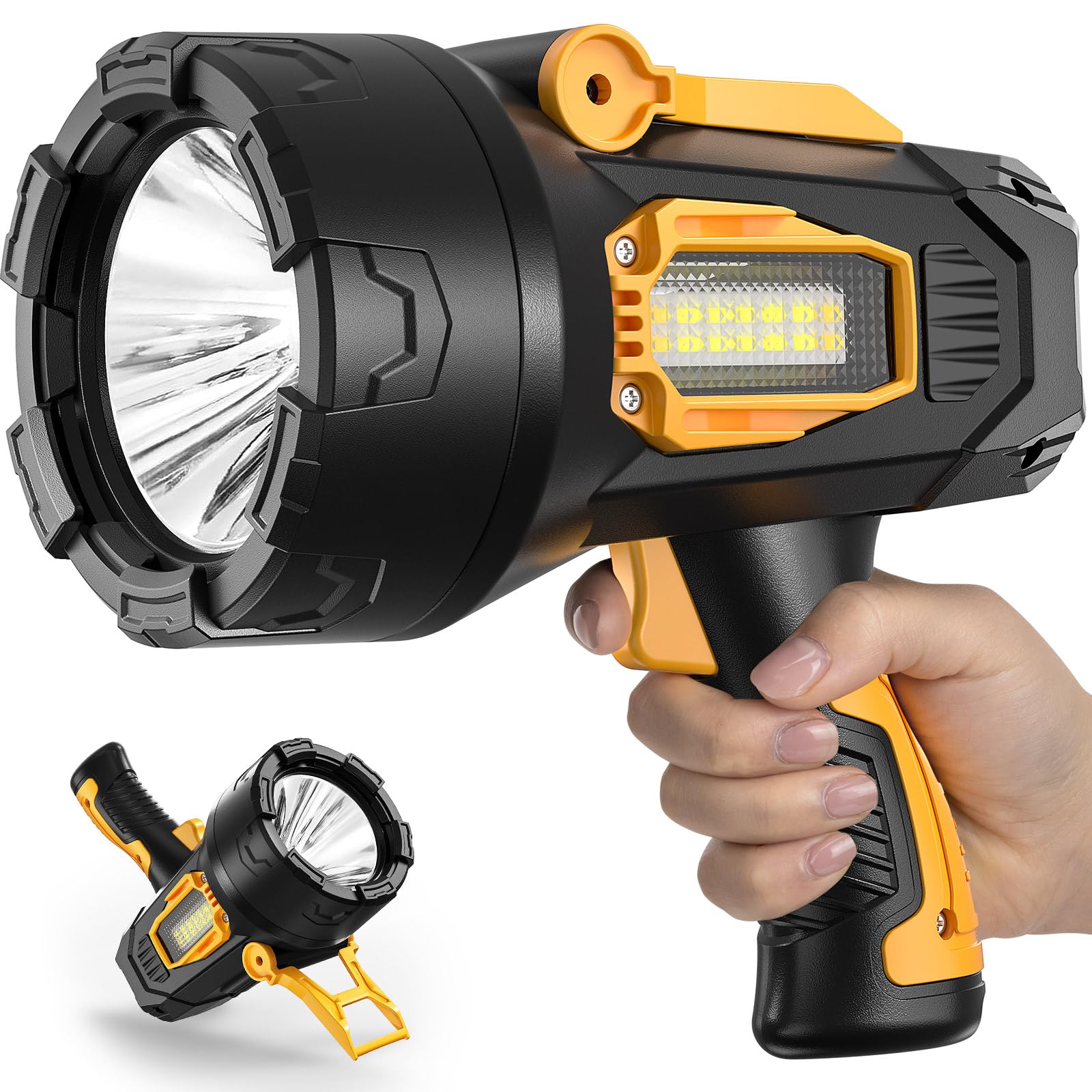 LBE Rechargeable Spotlight, 90,000 Lumens LED Flashlight, 10,000mAh Battery, Model 208-W5225TZD