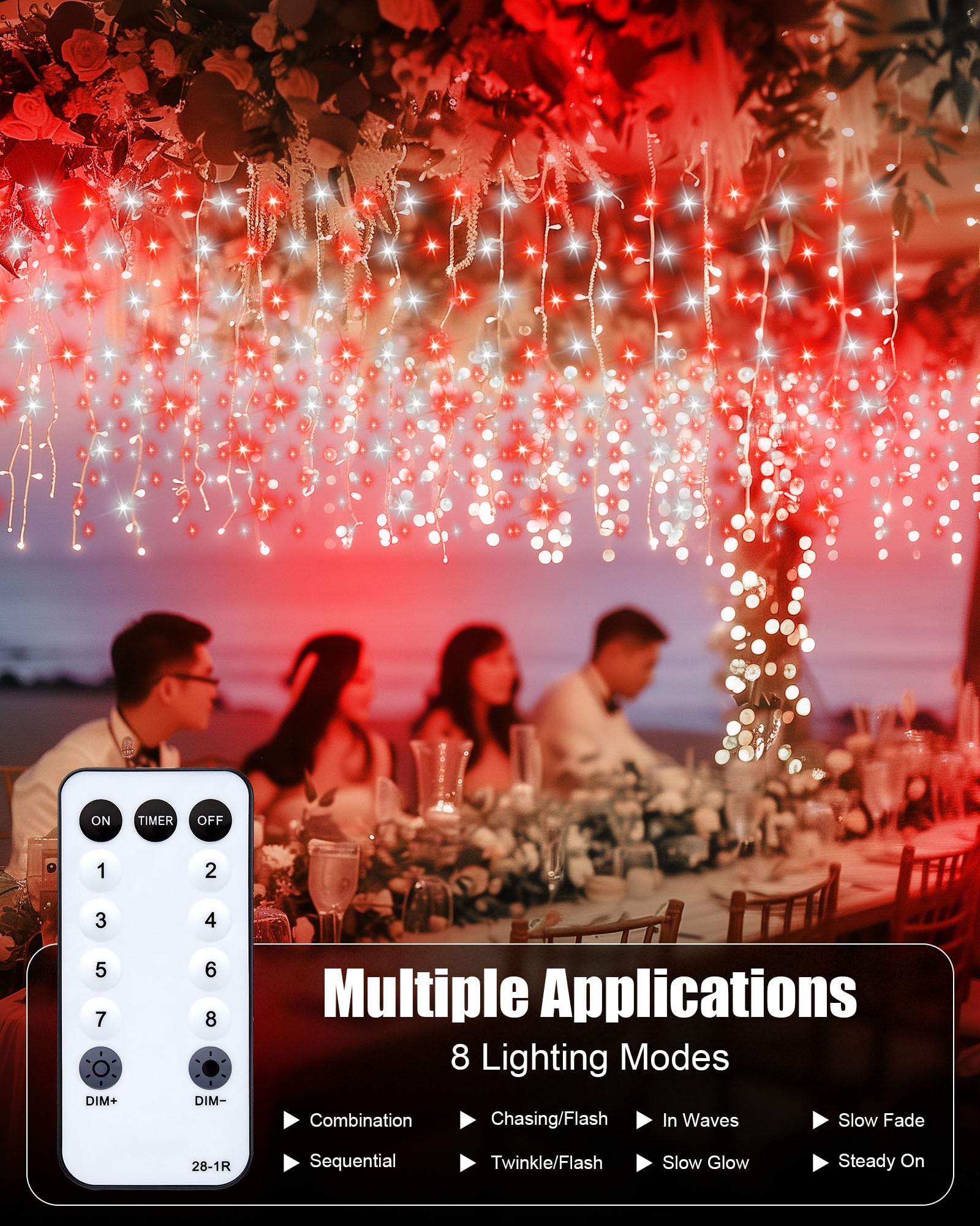 Brightown Icicle Lights Outdoor, 66 Ft 736 Led Icicle Christmas Lights With 138 Drops,8 Modes, Icicle String Lights With Remote