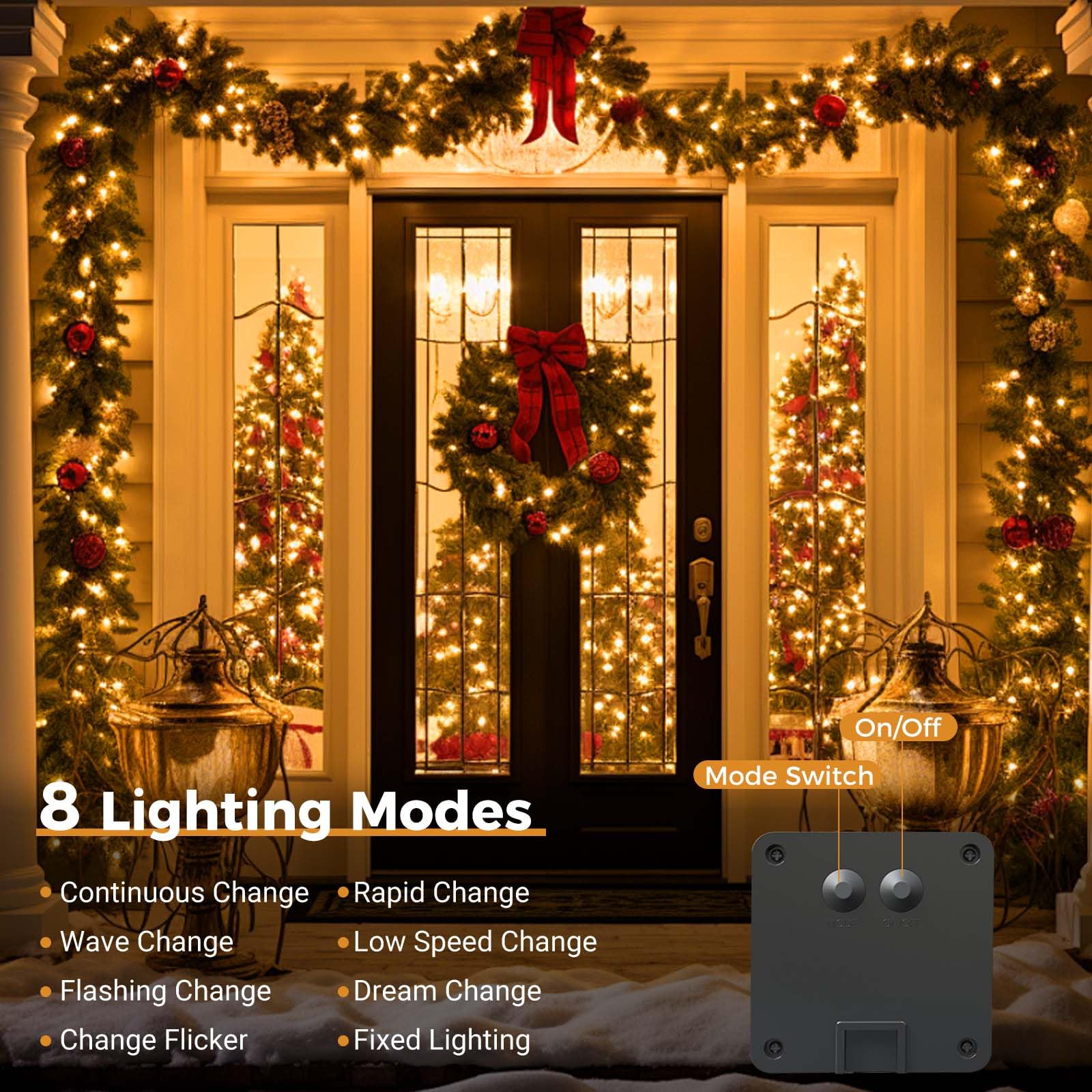 Btfarm 4 Pack Solar String Lights Outdoor, Extra Long 480Led 156Ft Solar Christmas Lights Outside Waterproof, 8 Modes Solar Powered Tree Twinkle Light For Garden Yard Patio Party Decoration,Warm White