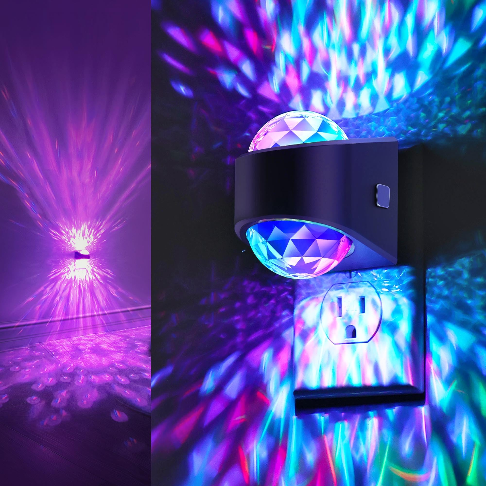 Night Light Plug into Wall, Color Changing Night Light for Kids, 9-Color RGB LED Galaxy Star Night Lights Projector with Dusk to