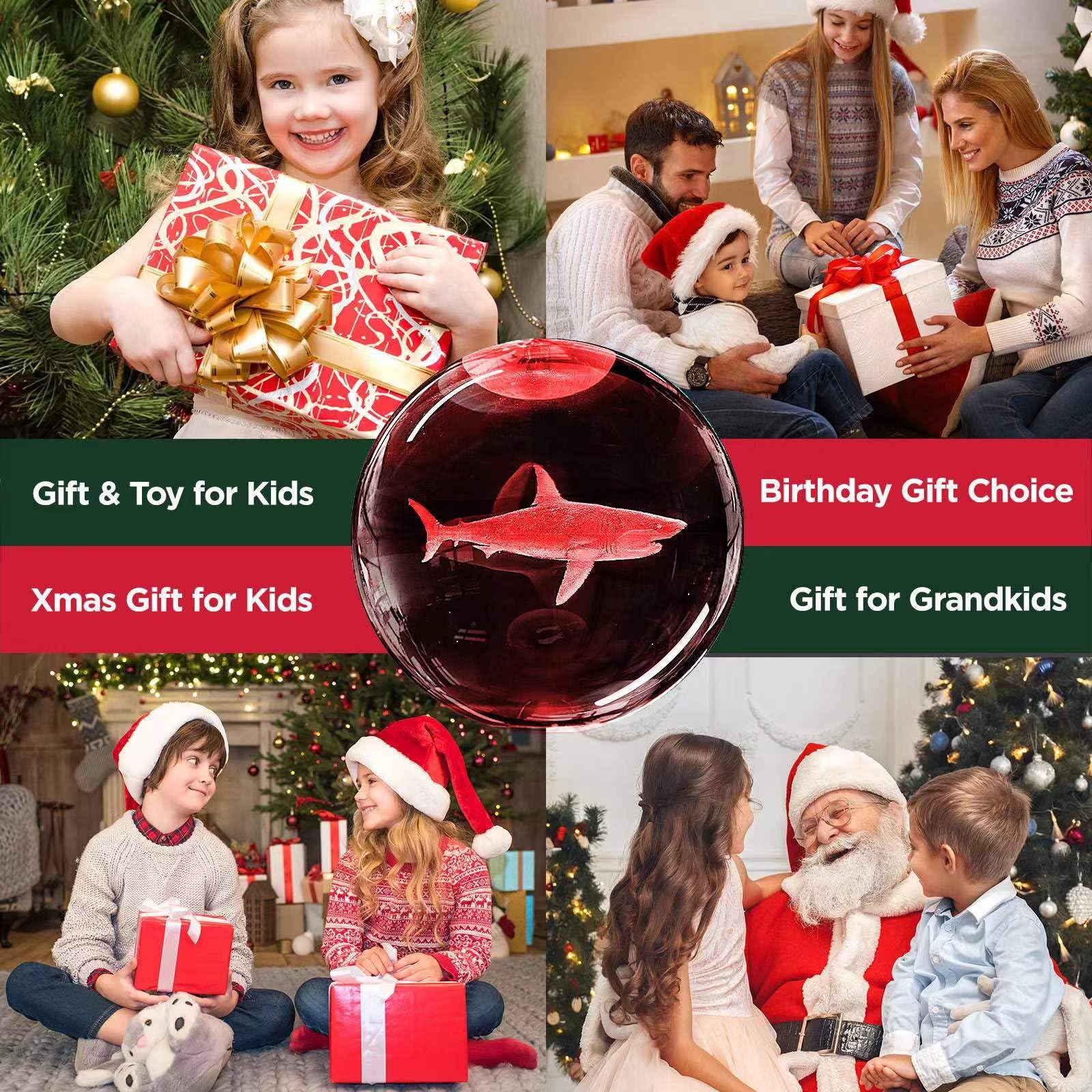 3D Shark Crystal Ball Night Light With Remote Lifelike 3.15 In Shark Sea Animal Glass Ball Lamps With 16 Color Led Wooden Base For Birthday Holiday  Cool Shark Toy Room Decor Gifts For Boys Girls Kids
