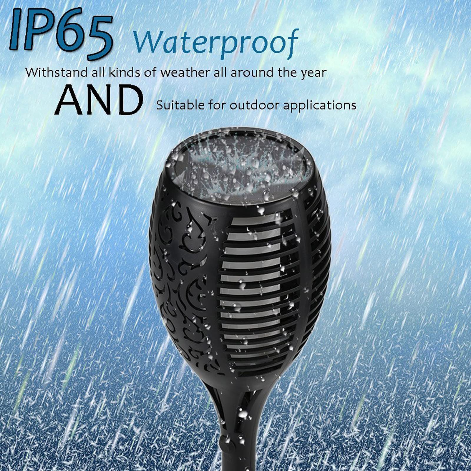 Solar Lights Outdoor (Super Large Size), 99 Led Solar Tiki Torches With Flickering Flame, Waterproof Solar Powered Lights Holiday Decorations Outside Garden Yard Pathway Decor