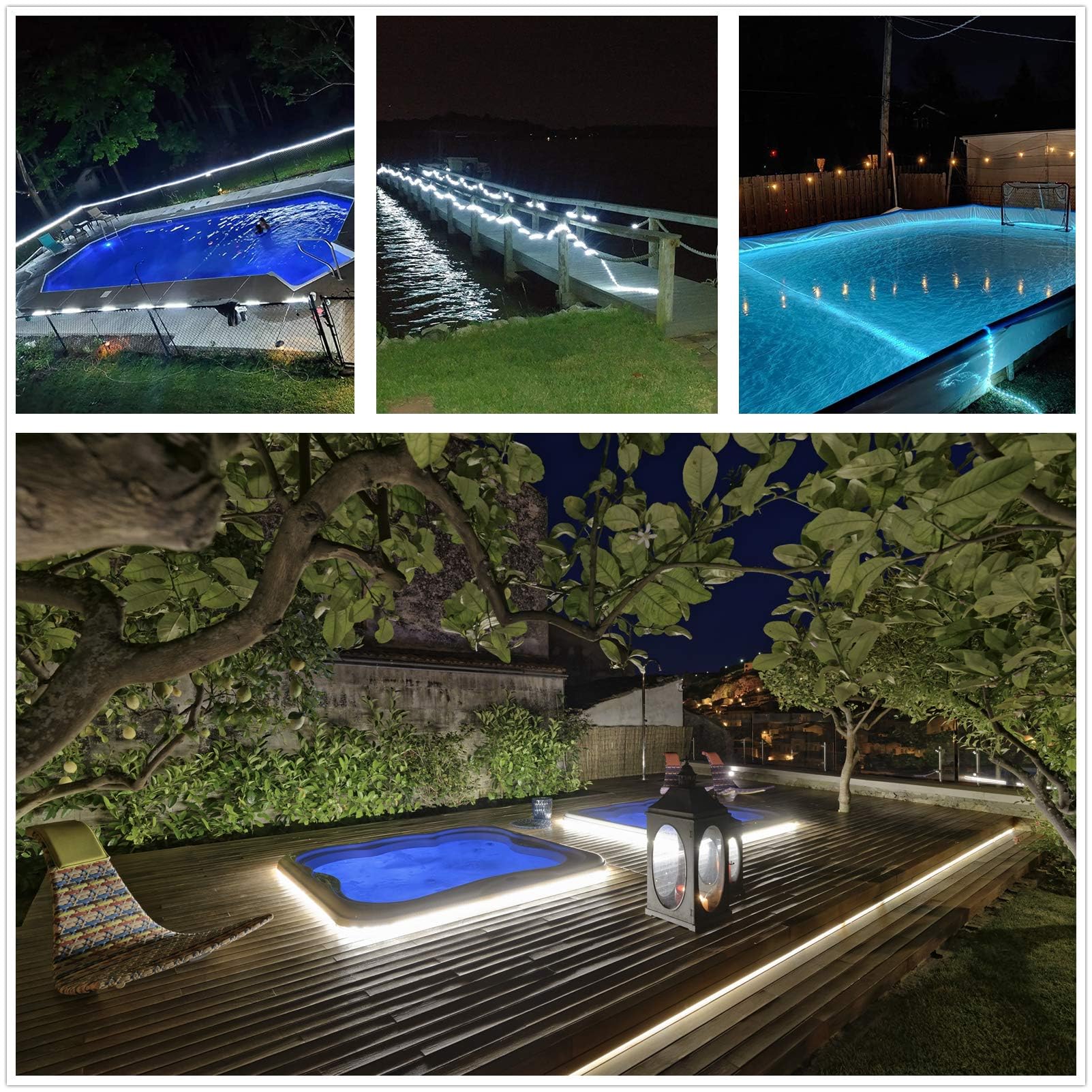 Buyagn Led Rope Light  20Ft Led Strip Lights Outdoor Waterproof Decorative Lighting For Indoor/Outdoor Decorations  Deck  Patio  Party And Bedroom Decorations (Cold White)