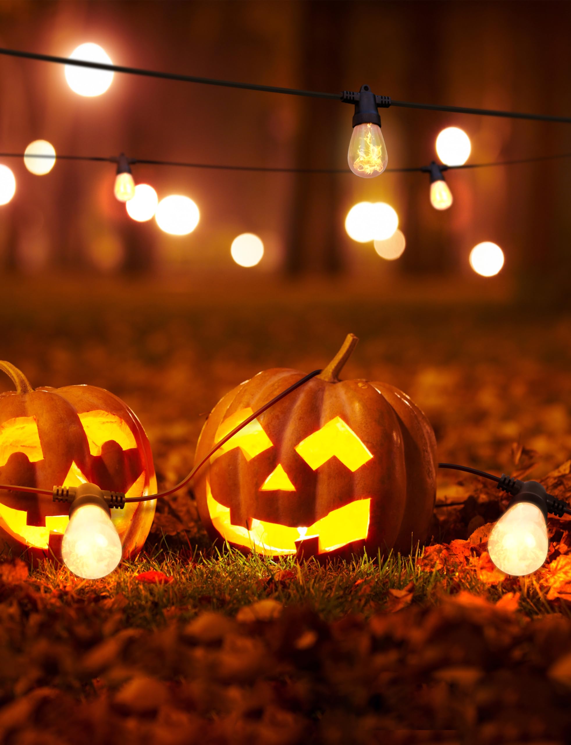 Brightech Ambience Pro Solar Powered Led Outdoor String Lights - 27 Ft Commercial Waterproof Patio Lights With Flaming, Flickeri